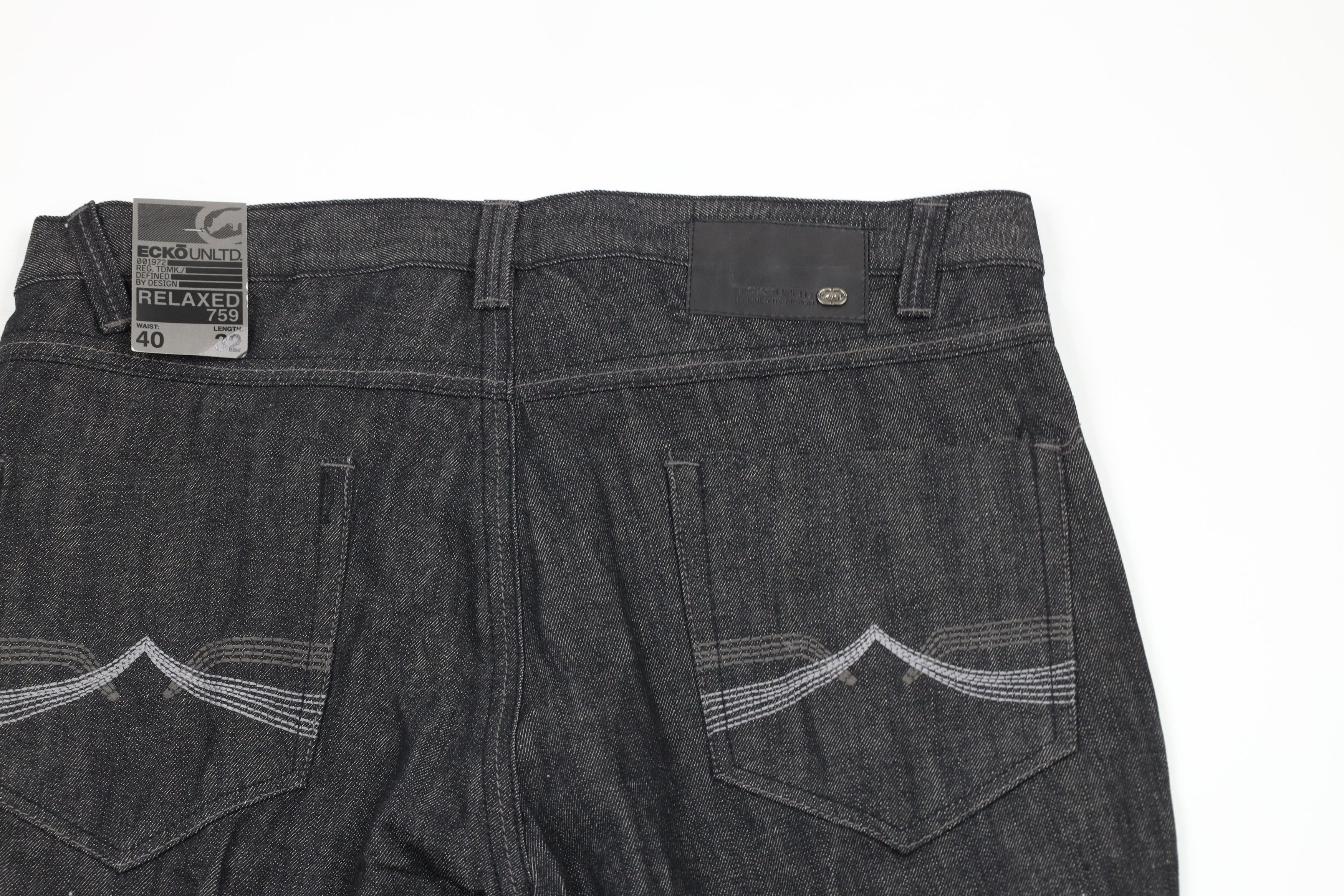 Ecko Unltd. × Vintage Deadstock Vintage Y2K Ecko Baggy Wide Leg Denim Jeans Black Size US 40 / EU 56 - 7 Thumbnail