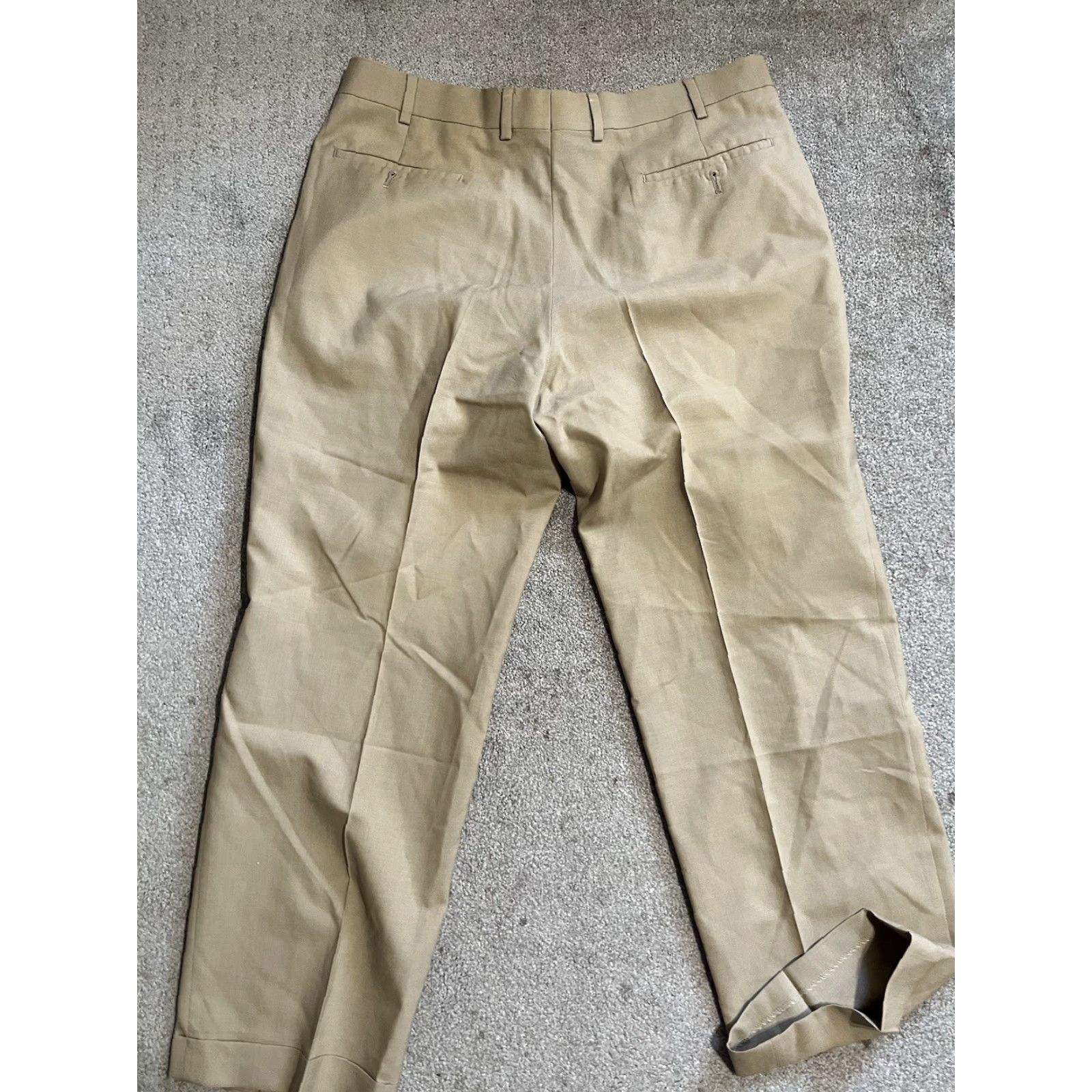 Ralph Lauren VINTAGE Ralph Lauren Men Pants Dress Knitted Wool Pleated 36x29 Beige Brown 90s Size US 36 / EU 52 - 3 Thumbnail