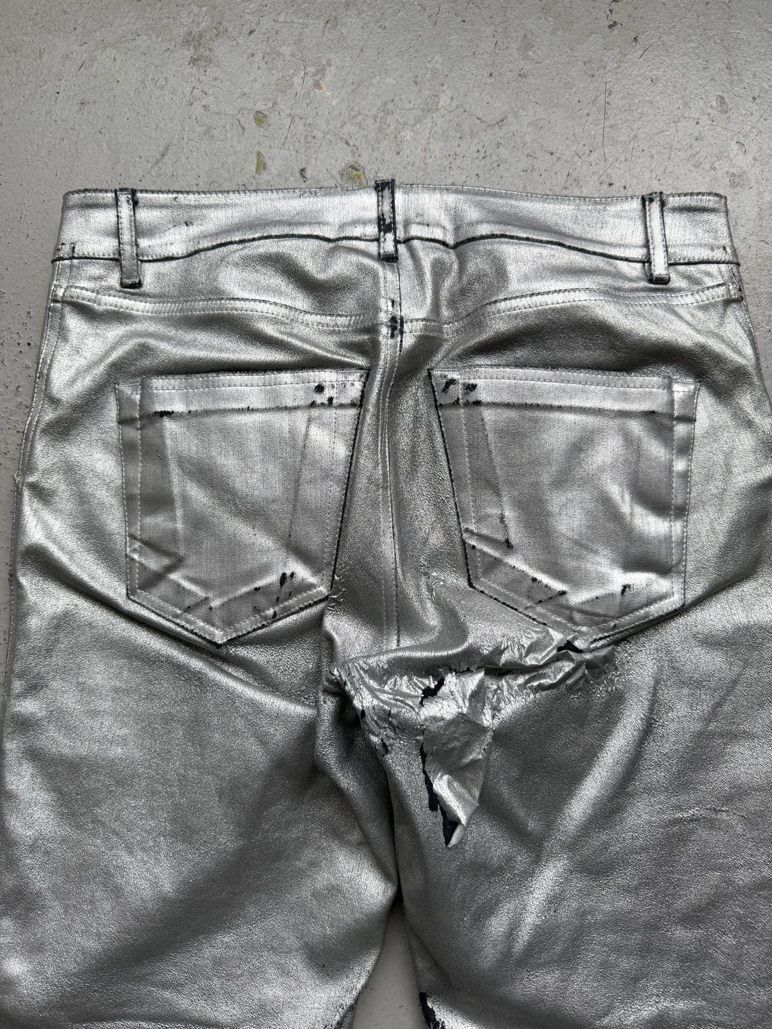 Rick Owens Drkshdw Rick Owens DRKSHDW FW19 Aluminum Waxed Nagakin Jeans Size US 32 / EU 48 - 7 Thumbnail