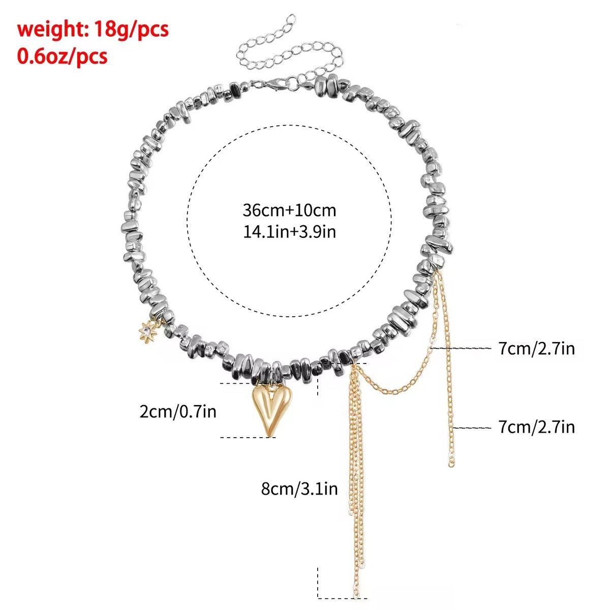 Jewelry Love Fringe Pendant Irregular Beaded Necklace Size ONE SIZE - 6 Thumbnail