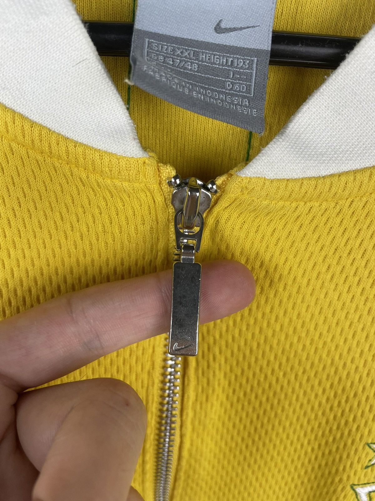 Nike × Vintage Nike Brazil Vintage Zip Sweatshirt Hoodie Yellow Size XXL Size US XXL / EU 58 / 5 - 6 Thumbnail