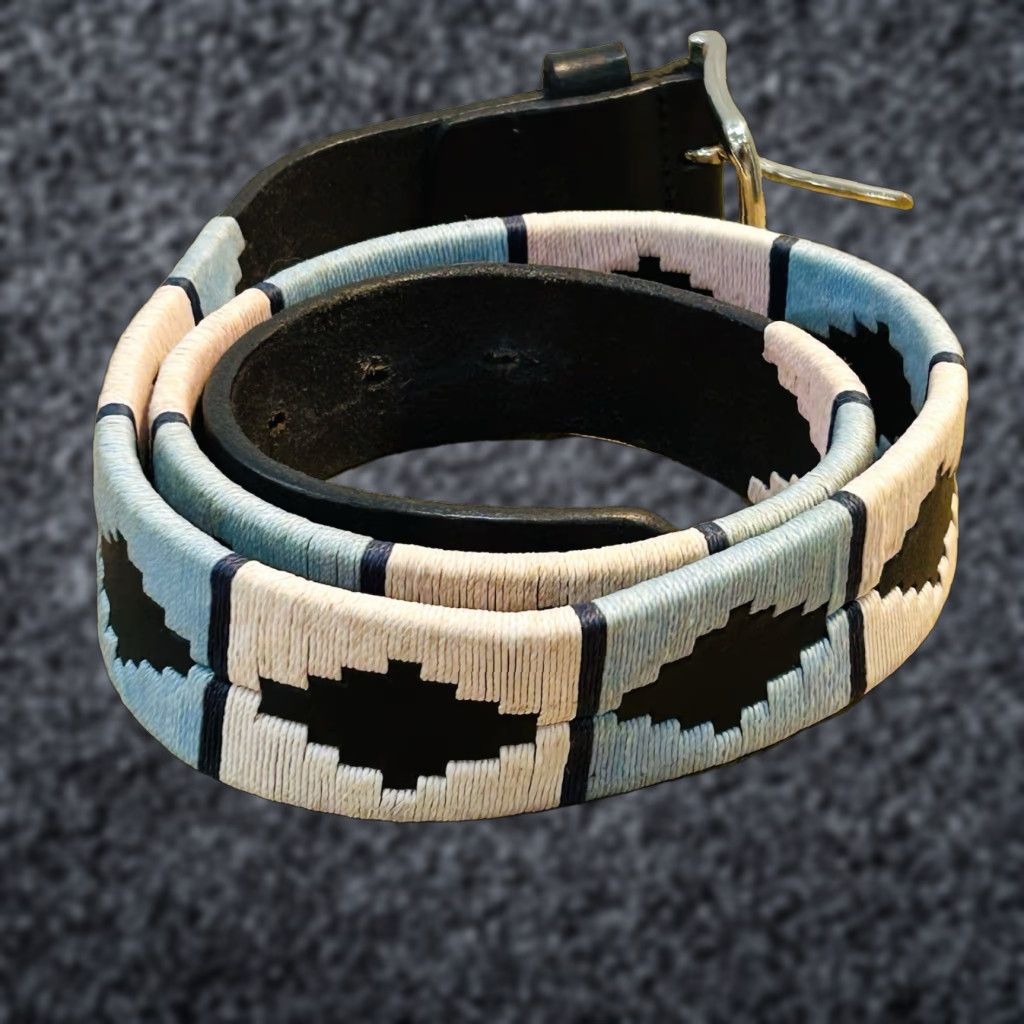 VINTAGE Tod’s Pampeano Gaucho Leather Belt Men’s 42” Long Aztec 36 Blue Pink Brown Leather Mens Belt