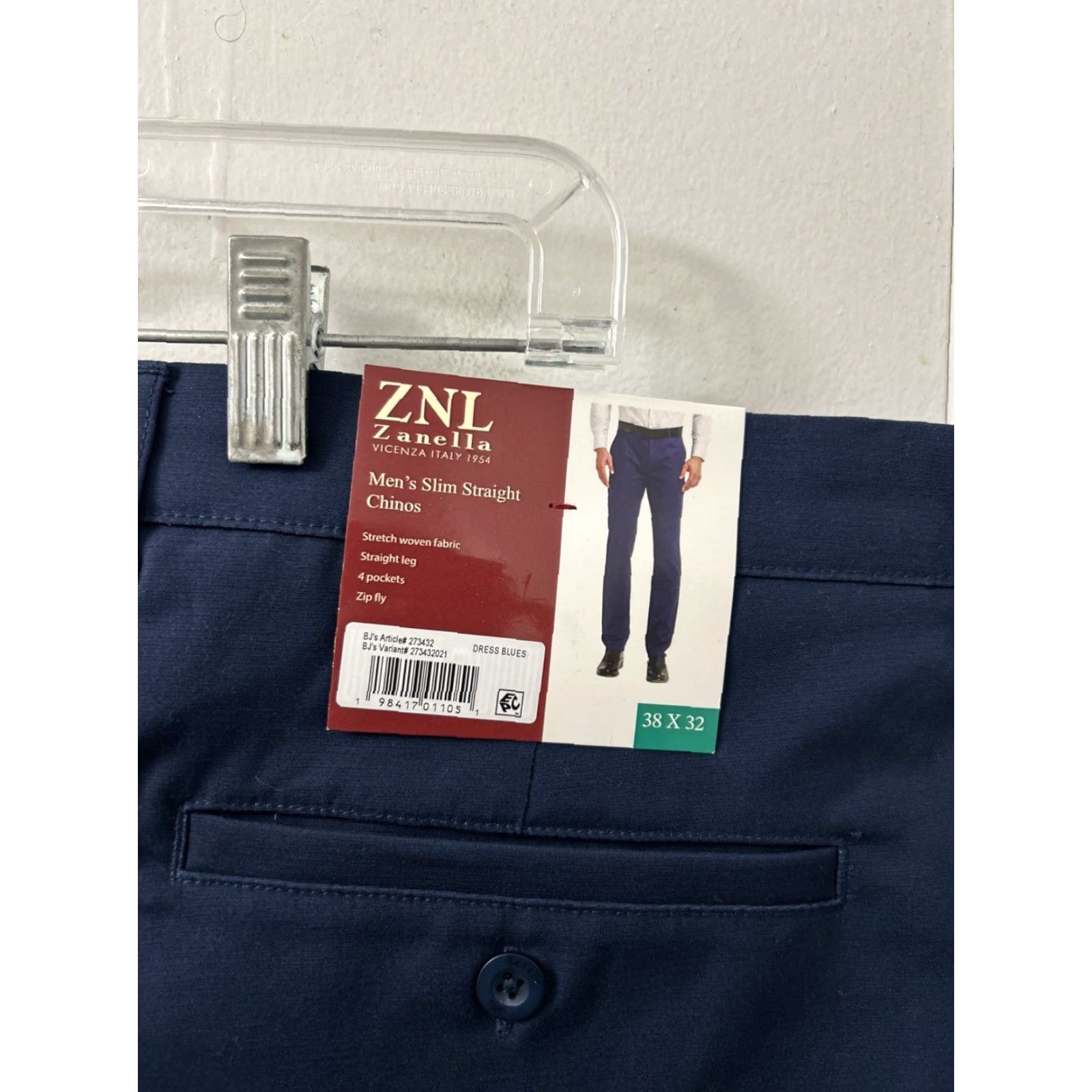 Zanella ZNL Zanella Chinos Pants Mens 38x32 Navy Blue Slim Straight Trousers NWT NWT Size US 38 / EU 54 - 5 Thumbnail