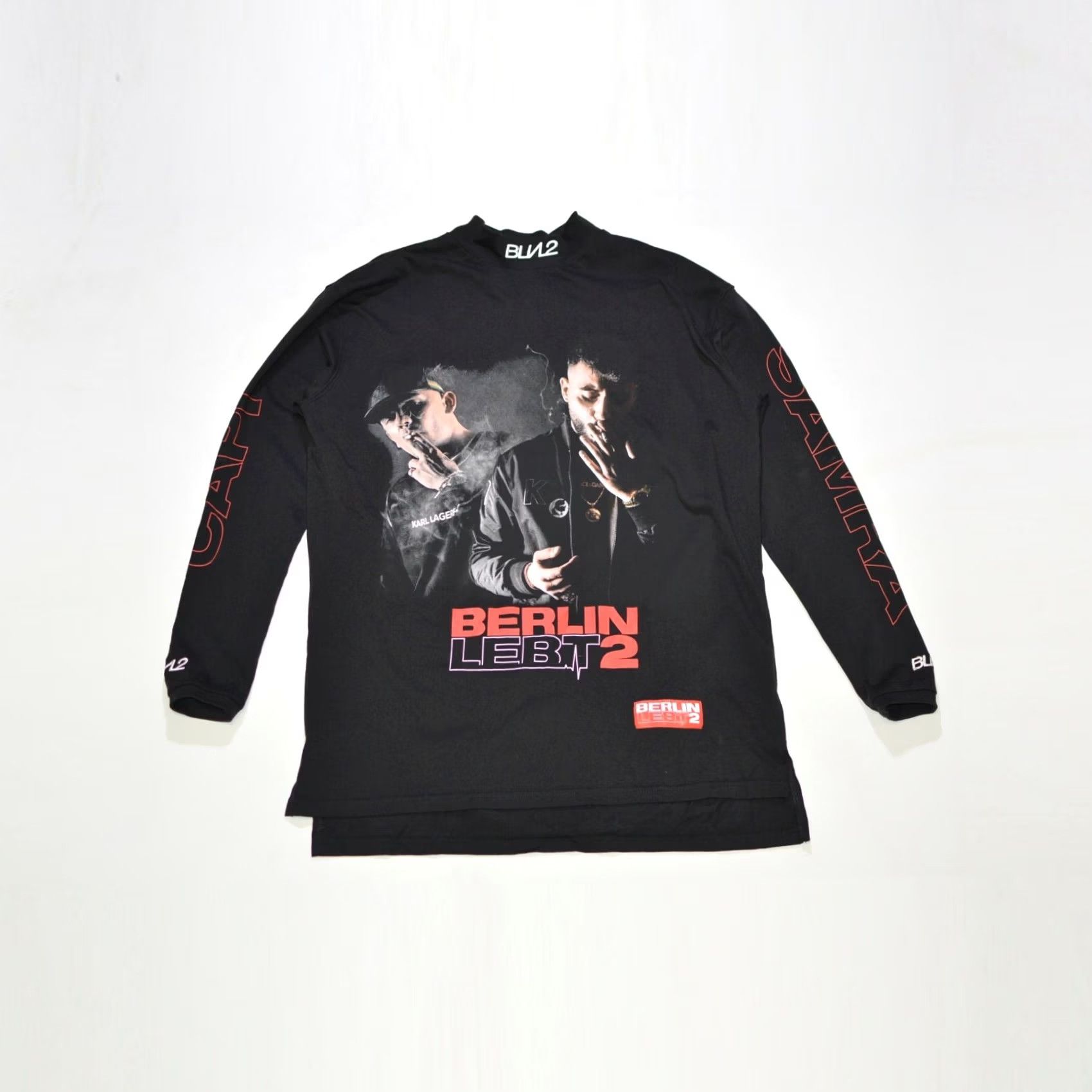 Vintage Samra & Capital Bra Berlin LEBT 2 Long Sleeve T-Shirt German Hip-Hop Black OS Mens Shirt Sleeve LEBT 2 Hip Hop Size US M / EU 48-50 / 2 - 2 Thumbnail