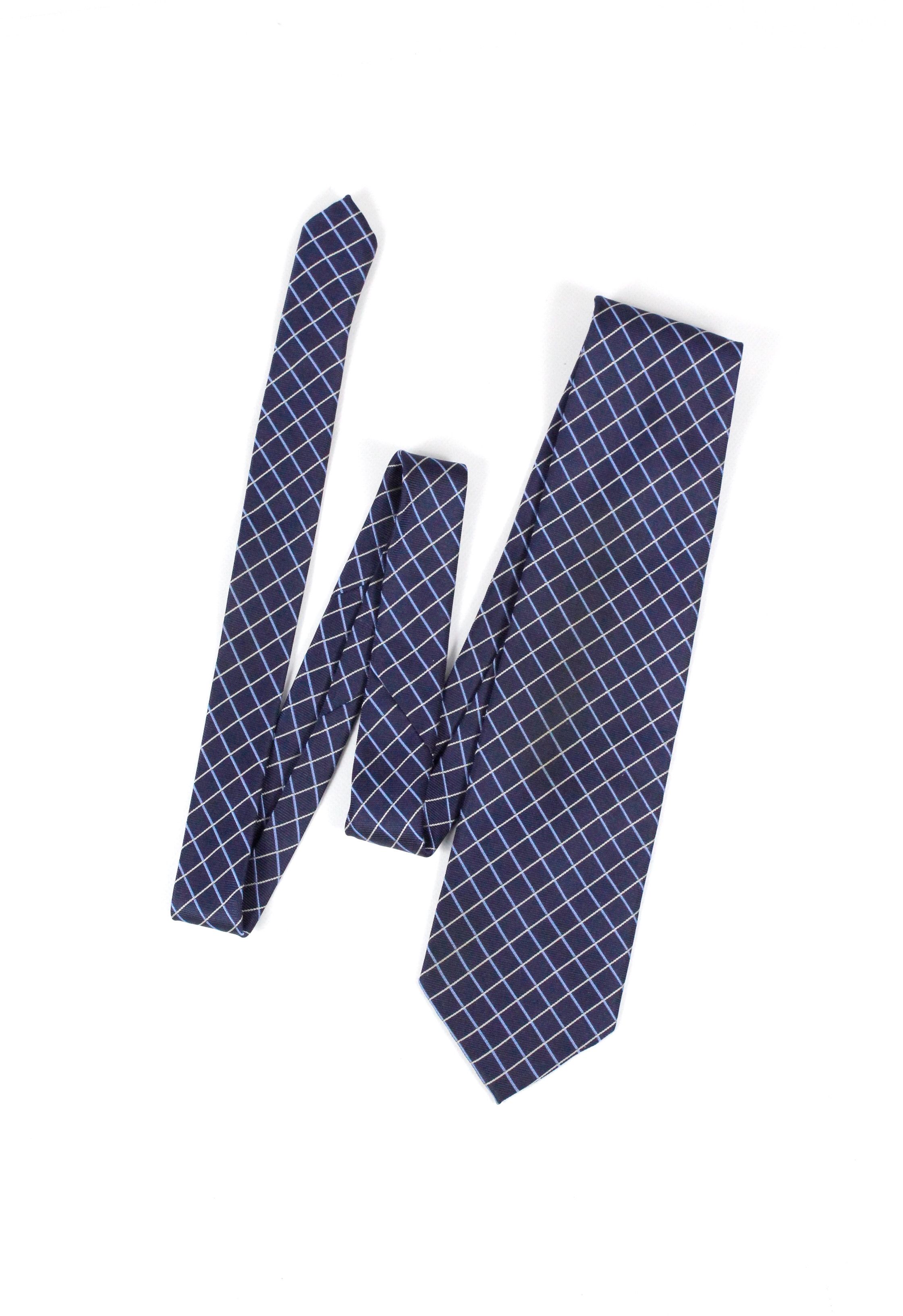 Lanvin Vintage Lanvin Paris Blue Check Geometric Tie Cravatte Size ONE SIZE - 1 Thumbnail