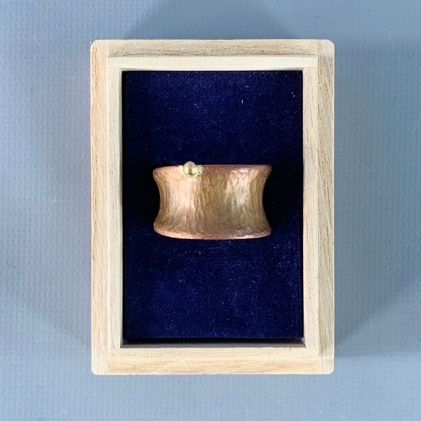 Other Ring Size 9 Copper Gold Hammered Sterling Silver Saddle Ring Size ONE SIZE - 4 Thumbnail
