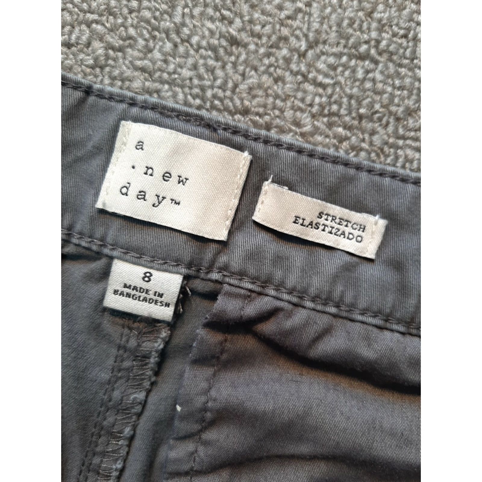 Vintage A New Day Gray Shorts Womens Stretch Size 8 Casual Chino Belt Pockets Regular Rise High Size 28" / US 6 / IT 42 - 3 Thumbnail