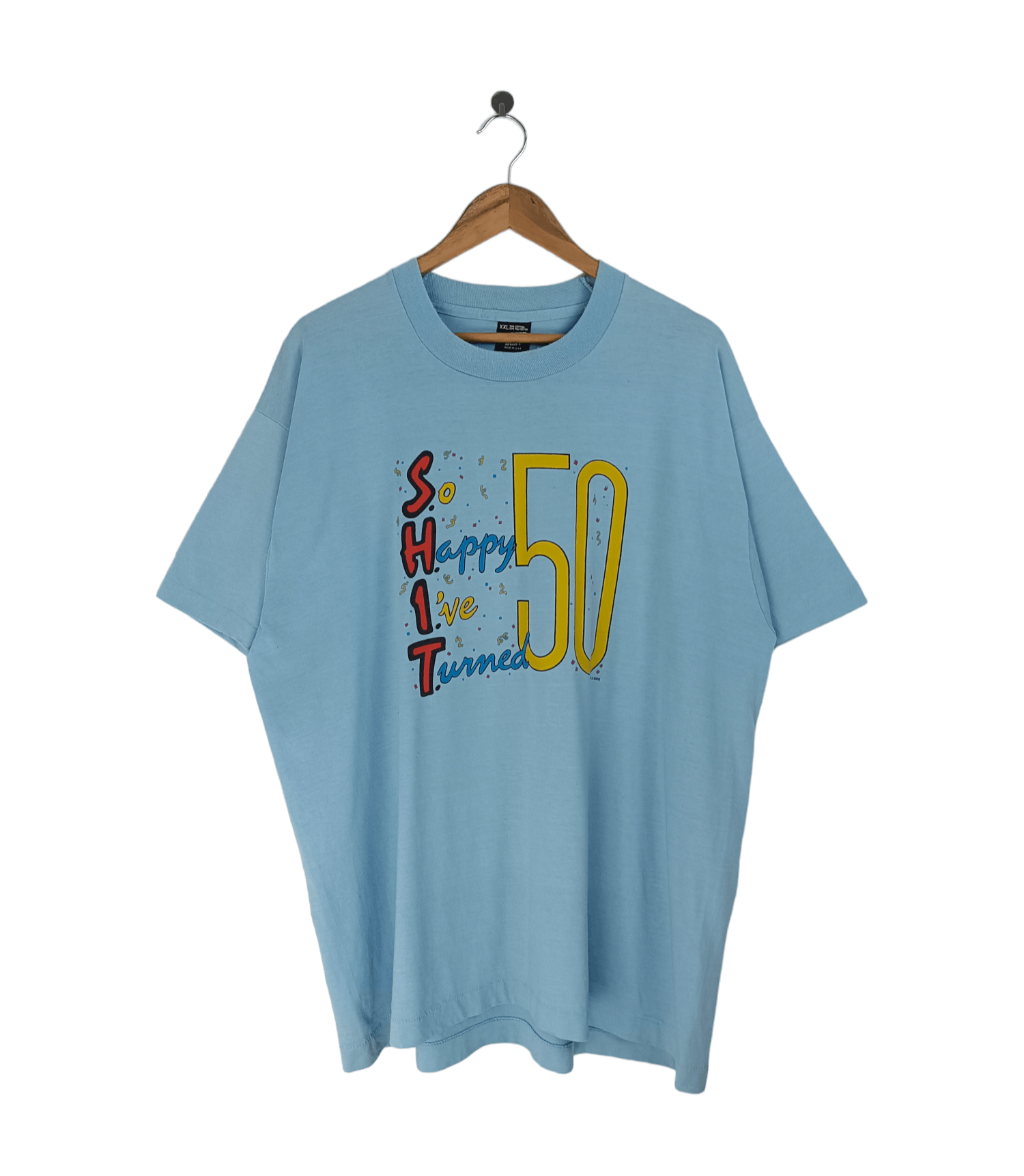 Vintage VINTAGE 80'S SHIT TURNED 50 HUMOR ADULT FUNNY STATEMENT TEE Size US XXL / EU 58 / 5 - 1 Thumbnail