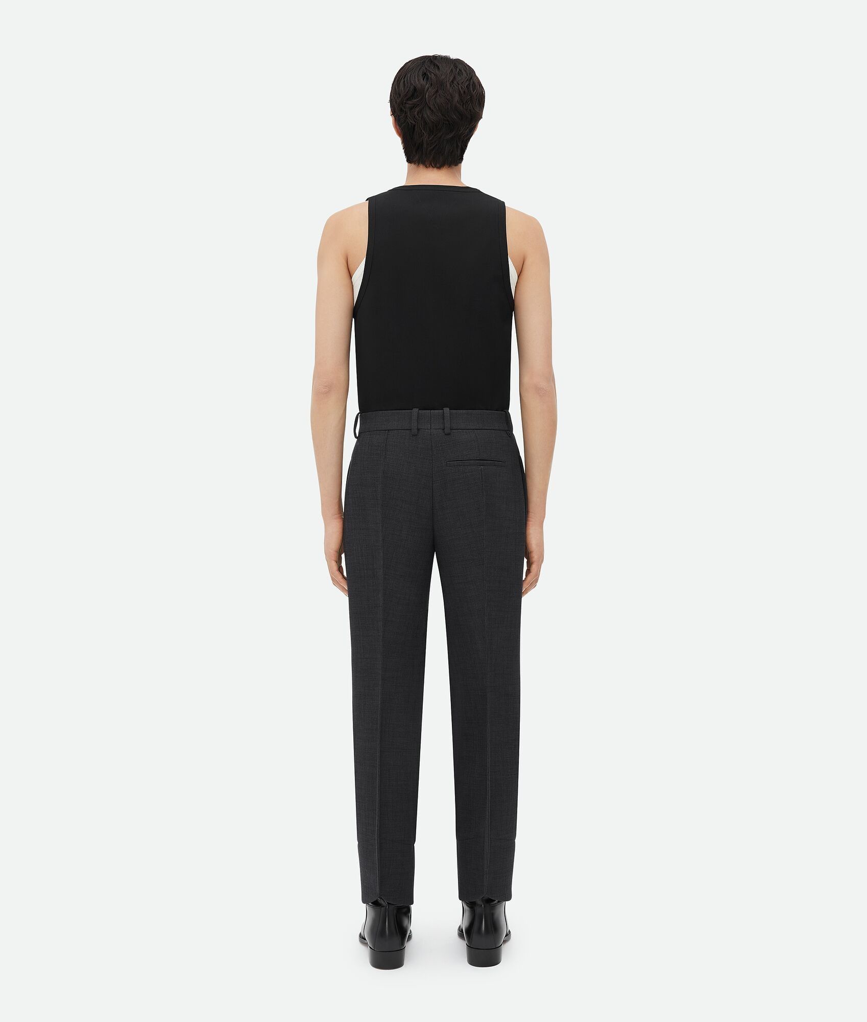 Bottega Veneta o1n1vont1224 Curved Shape Wool Trousers in Andesite Melange Size US 34 / EU 50 - 3 Thumbnail