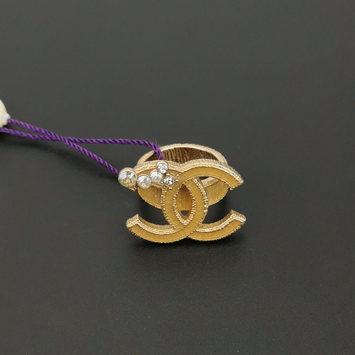Chanel Chanel Crystal Double C Logo Ring Size 12 -z2505 Size ONE SIZE - 6 Thumbnail