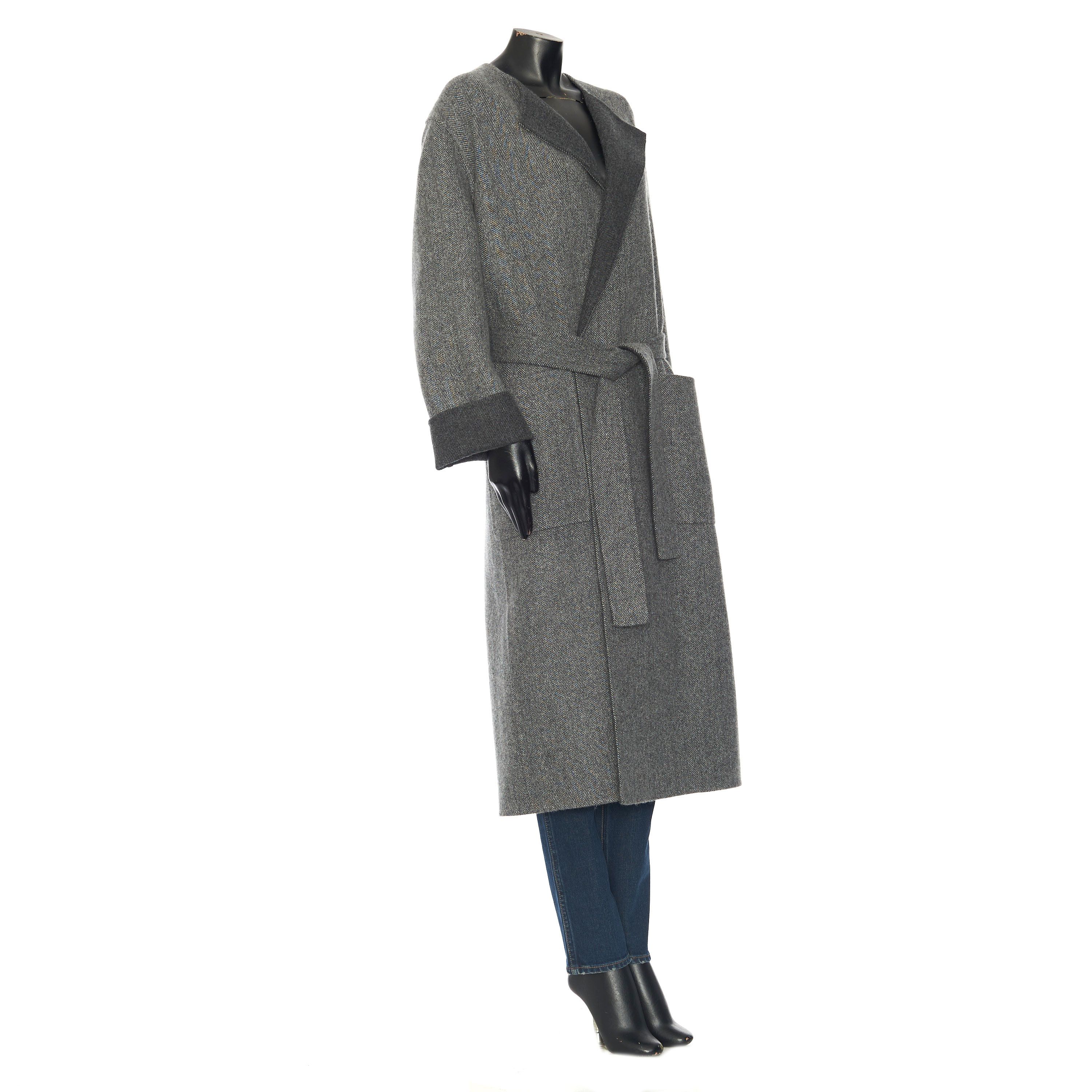 Celine Pure Collar Coat In Gray Double Face Cashmere Size S / US 4 / IT 40 - 9 Thumbnail