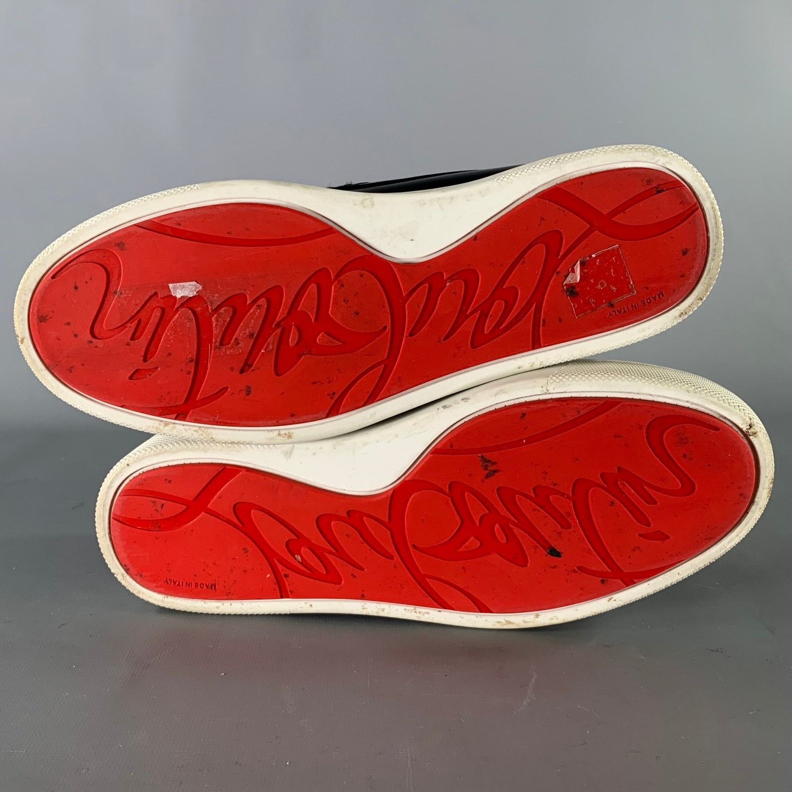 Christian Louboutin CHRISTIAN LOUBOUTIN Black Red Color Block Yacht Loafers Size US 6 / EU 39 - 6 Thumbnail