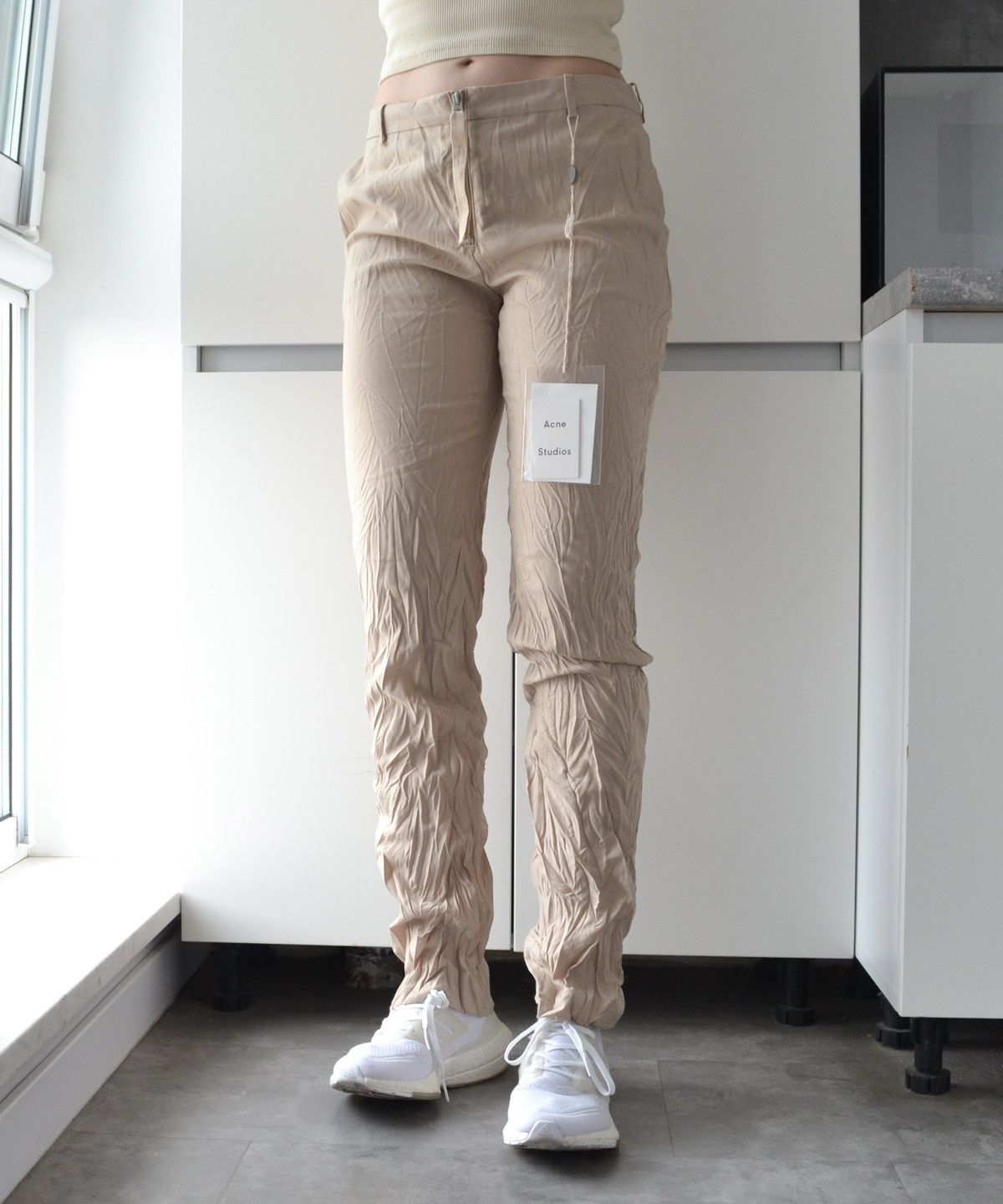 Acne Studios ACNE STUDIOS Pants Trousers Erle Froisse Crinkle Textured Size 26" / US 2 / IT 38 - 7 Thumbnail