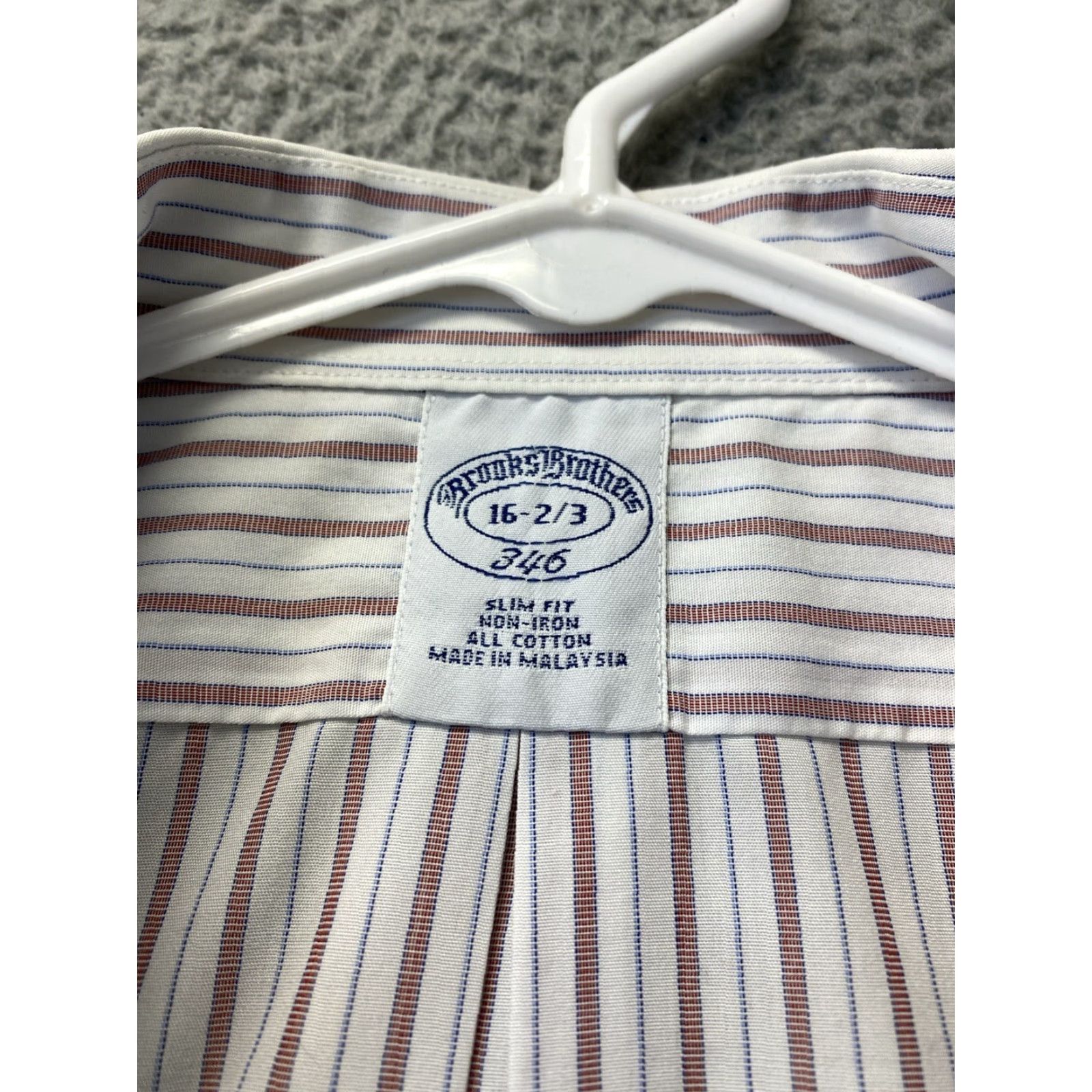 Brooks Brothers VINTAGE Brooks Brothers Shirt Mens 16 Long Sleeve Collared Button-up Classic Striped Cotton Red Bric 90s Mens Size US L / EU 52-54 / 3 - 4 Thumbnail