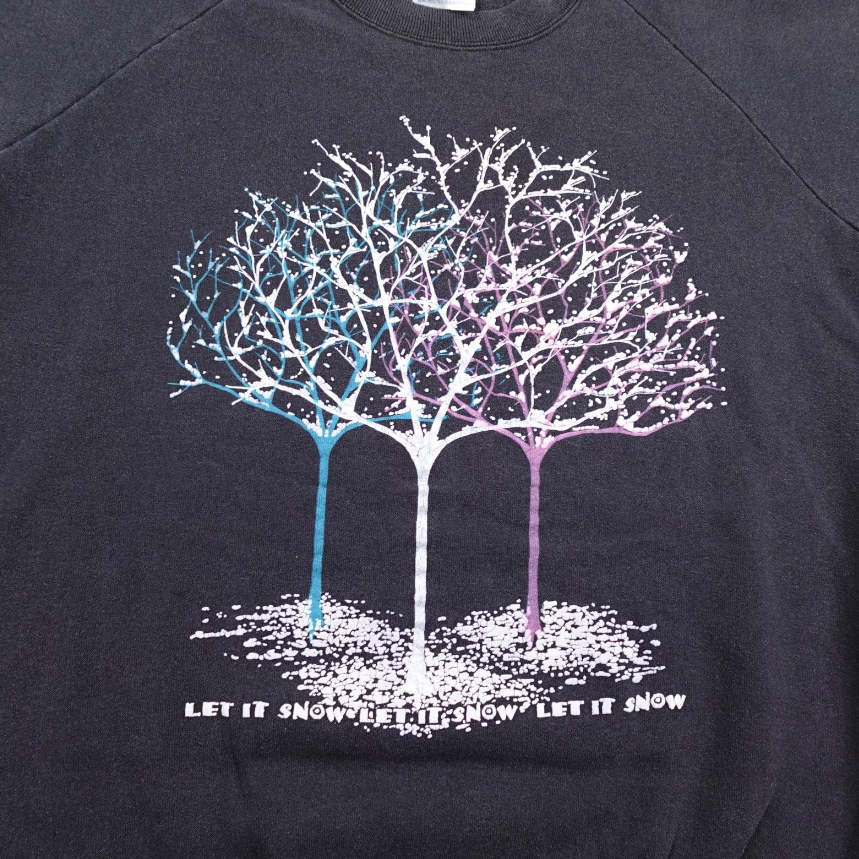 TEE JAYS VINTAGE Christmas Sweatshirt Mens XL Black Let It Snow Pullover Crewneck Sweater Size US XL / EU 56 / 4 - 2 Thumbnail