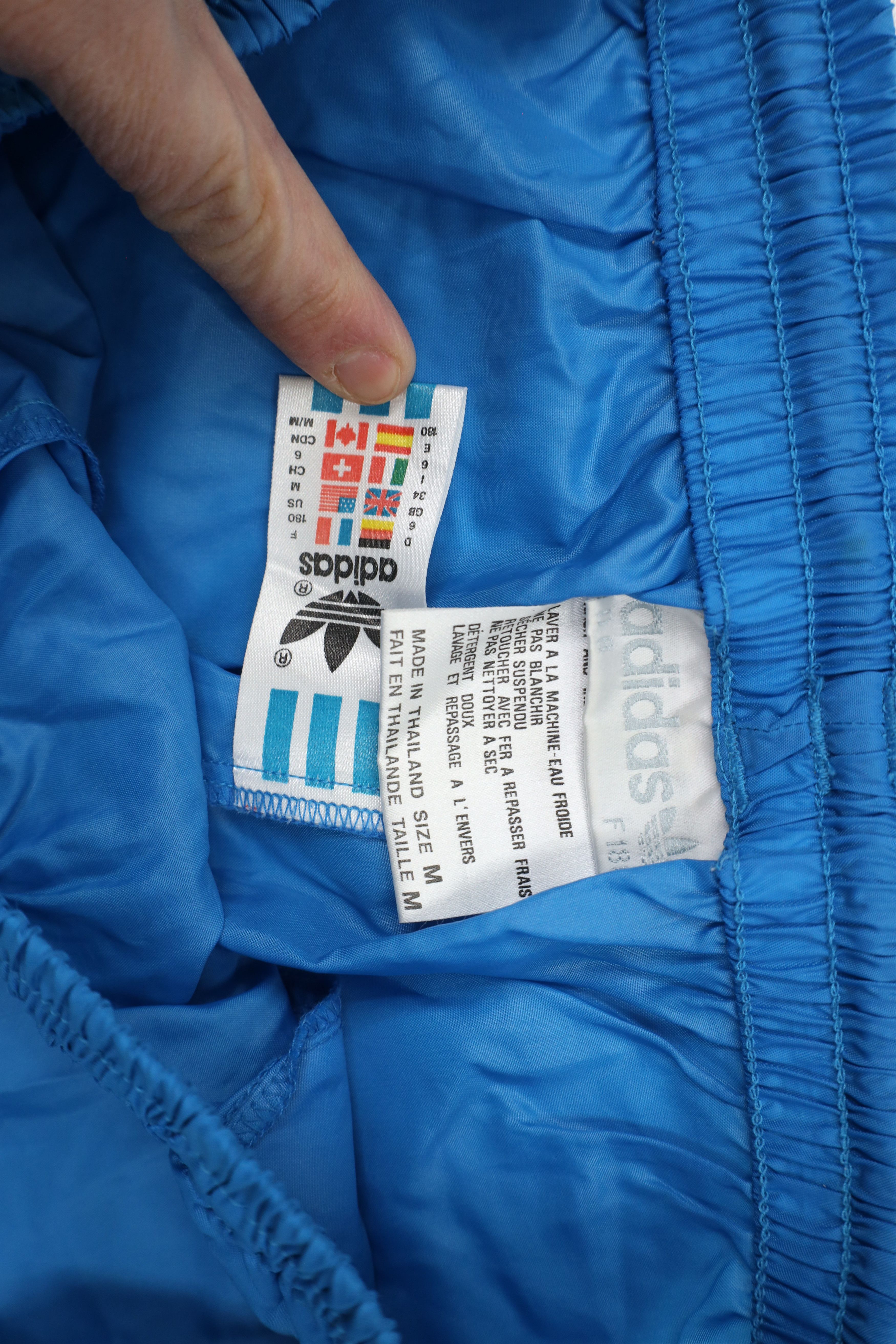 Adidas × Vintage Vintage 90s Adidas Trefoil Windbreaker Jogger Pants Blue Size US 34 / EU 50 - 10 Thumbnail