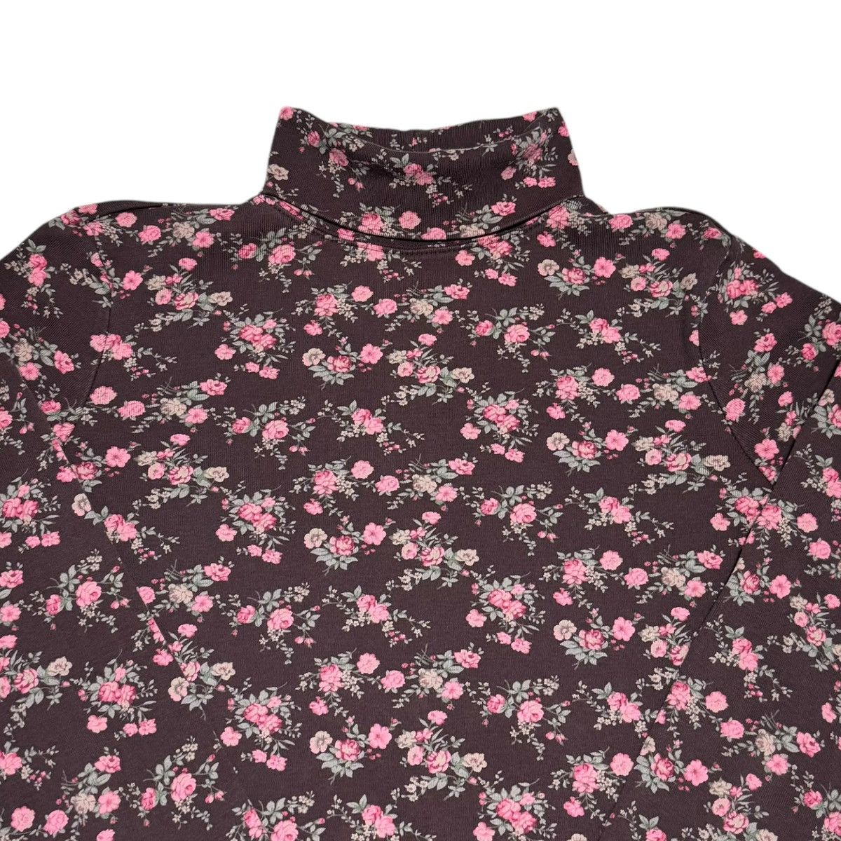 L.L. Bean × Vintage Vintage L.L. Bean Cotton Floral AOP Mock Neck Shirt Womens M Size M / US 6-8 / IT 42-44 - 2 Thumbnail