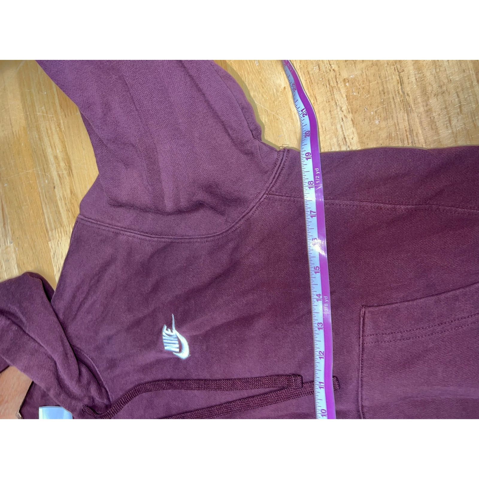 Vintage Nike Sportswear Maroon Hoodie Club Fleece Pullover Red XS Size US XS / EU 42 / 0 - 8 Thumbnail