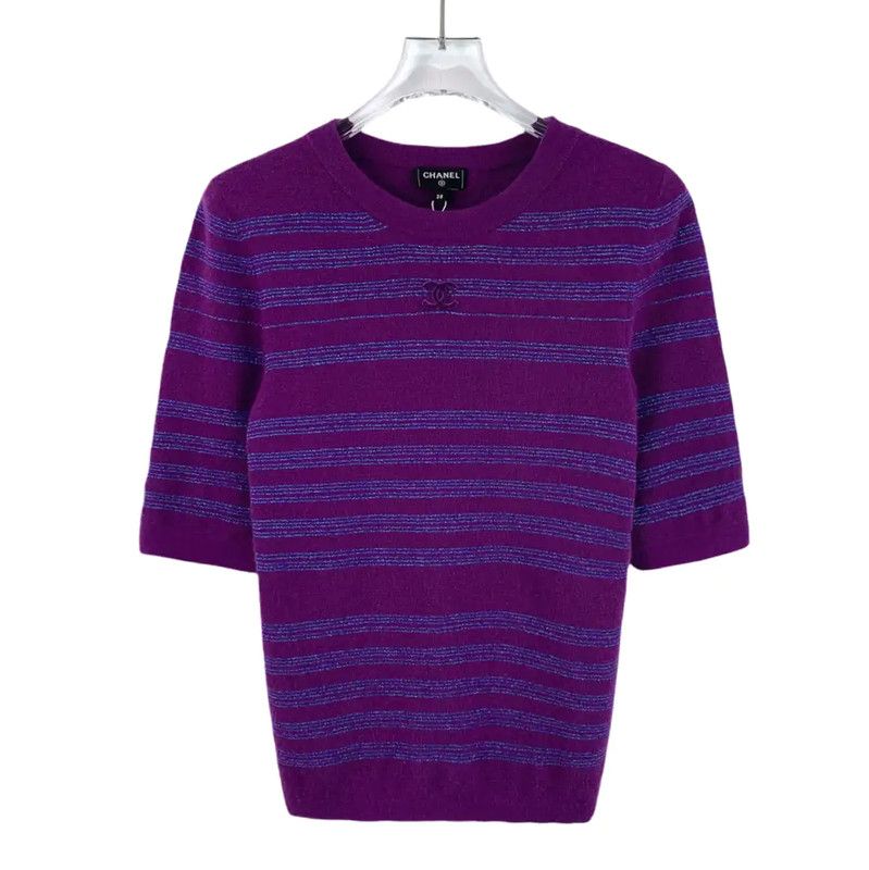 Chanel Purple Cashmere Women’s T-Shirt 0089