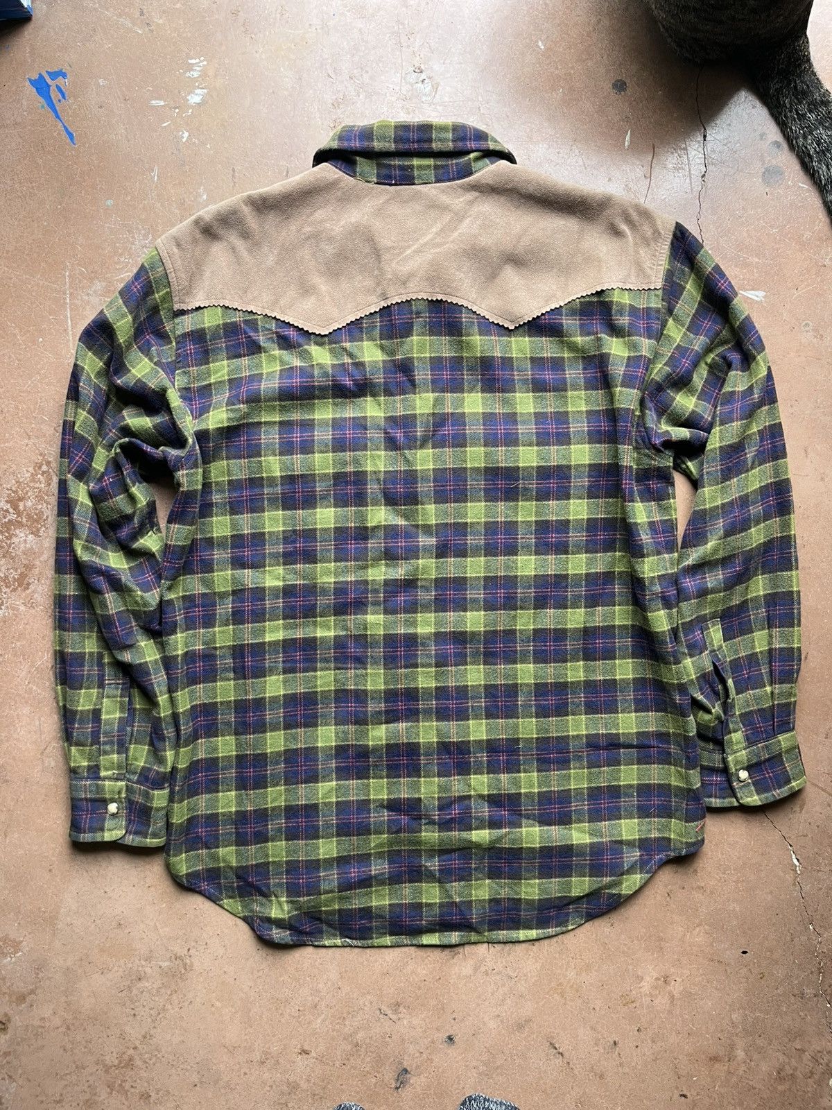 Japanese Brand Bailey green and blue plaid western shirt Size US L / EU 52-54 / 3 - 2 Thumbnail