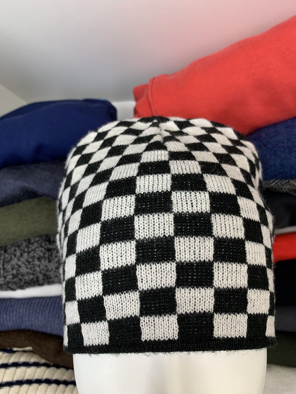 Other Checkboard Beanie Hat Size ONE SIZE - 3 Thumbnail