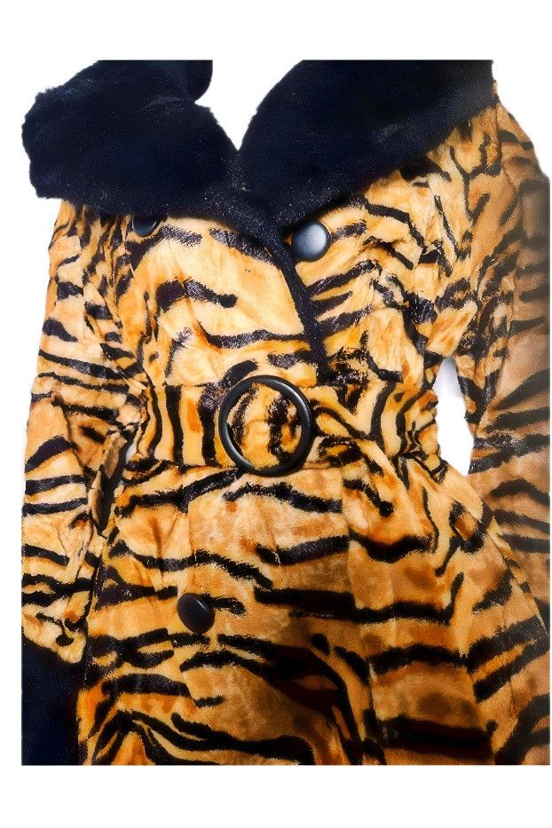 Vintage Vintage 1960s Zebra Faux Fur Coat with Mod Belt Women’s Size ONE SIZE - 7 Thumbnail
