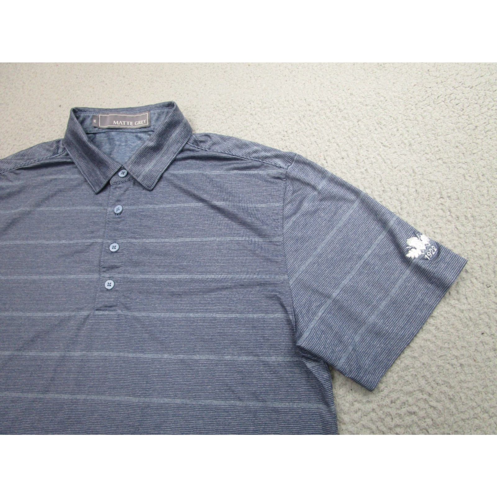 Vintage Matte Grey Polo Shirt Mens M Blue Oakmont Country Club Performance Golf Polo Shirt Mockup Size US M / EU 48-50 / 2 - 2 Thumbnail