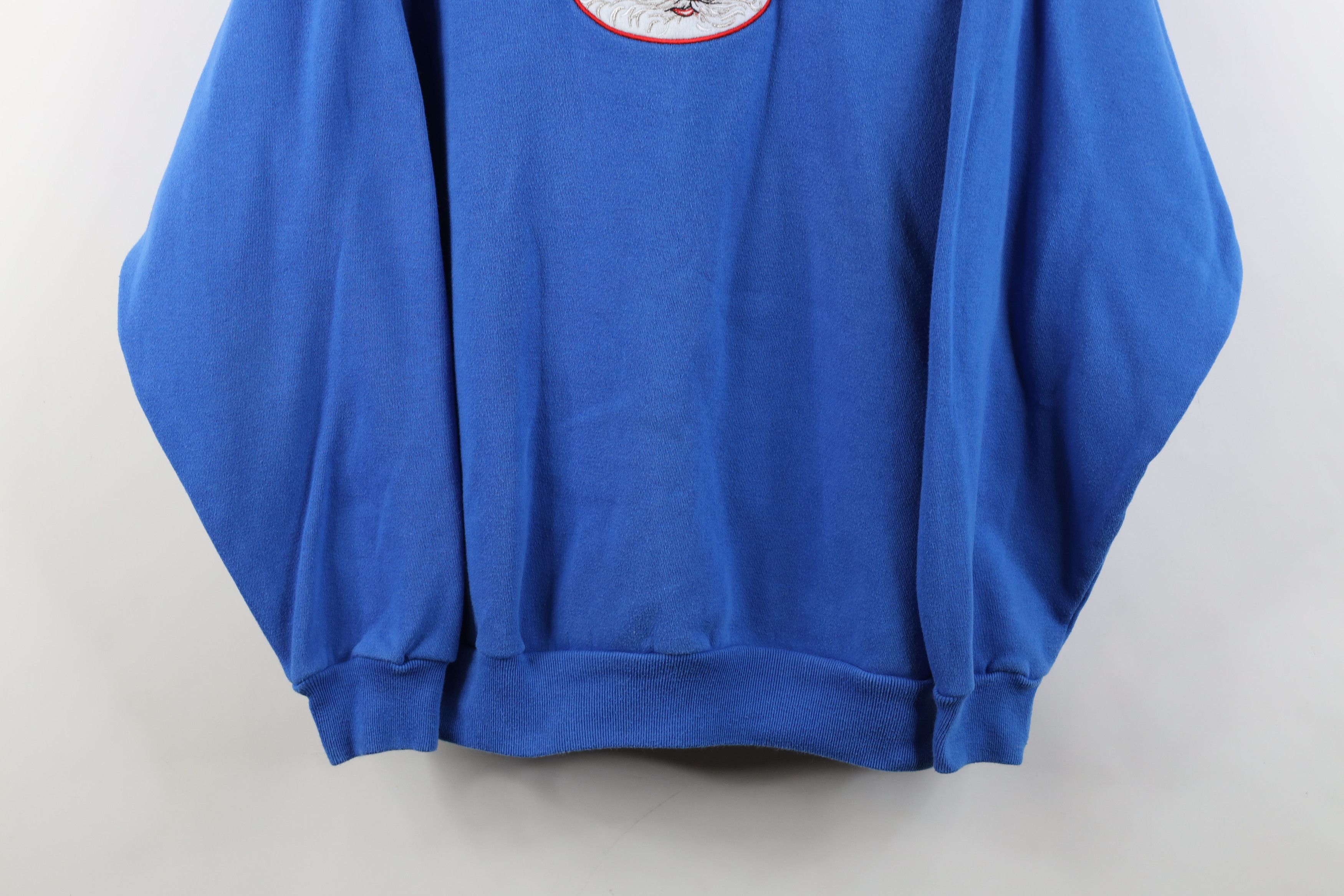 Vintage Vintage 90s Christmas Santa Claus Layered Sweatshirt Blue Size L / US 10 / IT 46 - 3 Thumbnail