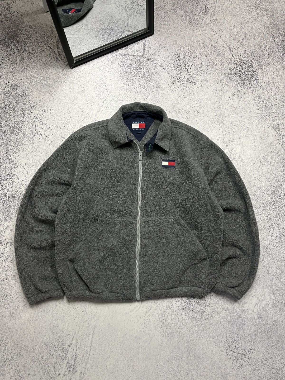 Tommy Hilfiger Vintage 90’s Tommy Hilfiger Teddy Fleece Bomber Jacket Rare Size US S / EU 44-46 / 1 - 1 Thumbnail