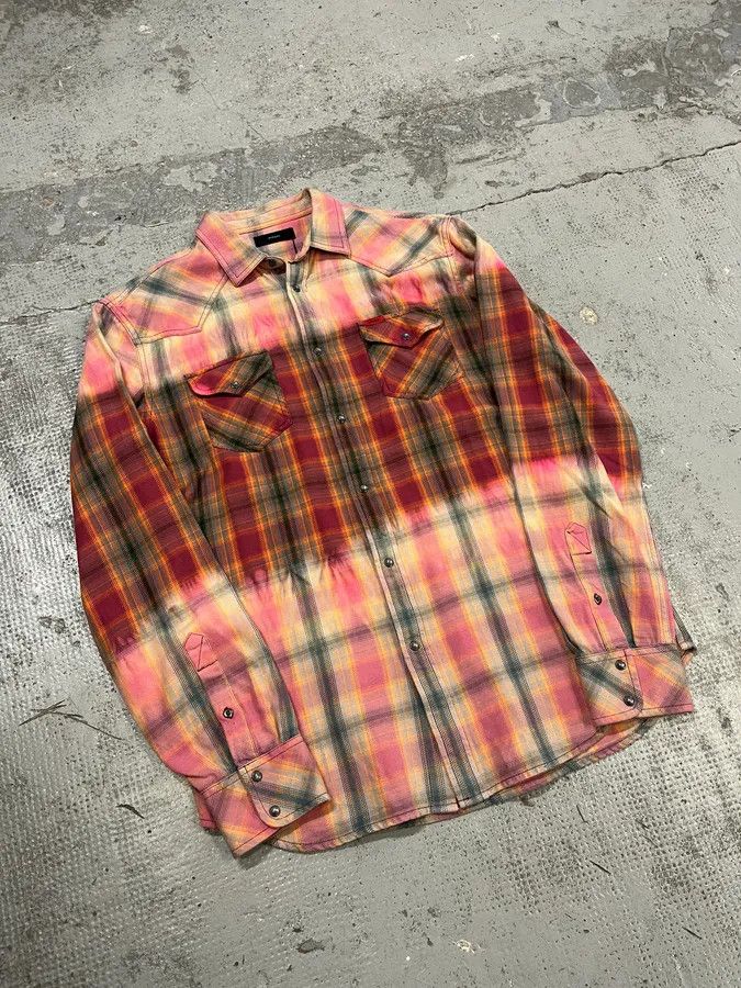 Diesel Diesel Summer Bleached Effect Western Checked Pink Shirt Size US M / EU 48-50 / 2 - 4 Thumbnail