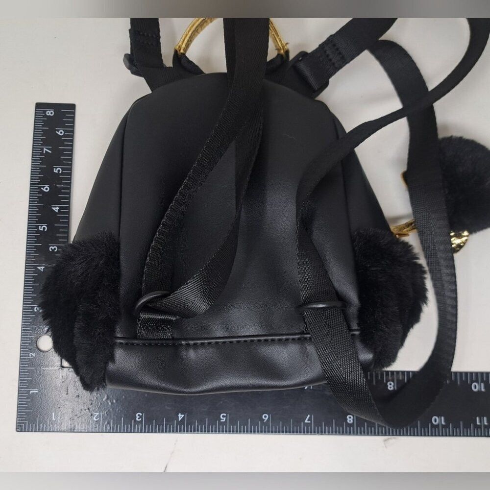 Kendall And Kylie NWOT Kendall & Kylie Mini Backpack Black Faux Fur Faux Leat Size ONE SIZE - 6 Thumbnail