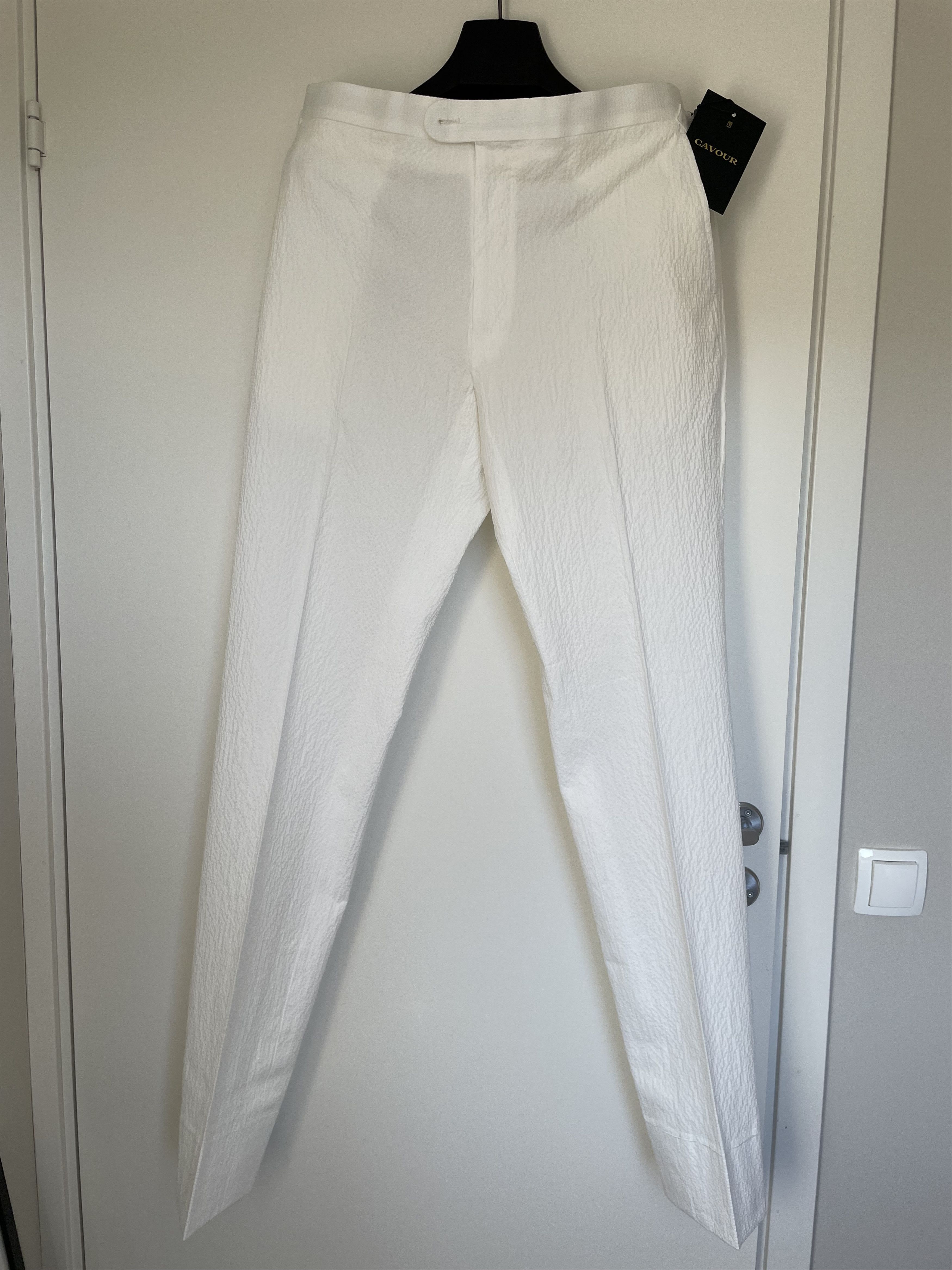 Other NWT Cavour white seersucker trousers, size w34\EU50 Size US 34 / EU 50 - 1 Thumbnail