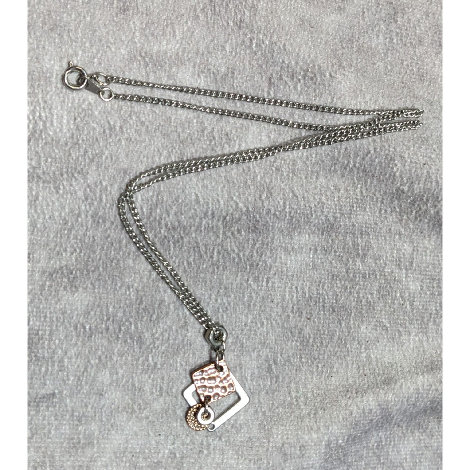 Other Dainty Copper & Silver Tone Geometric Pendant Necklace Size ONE SIZE - 6 Thumbnail
