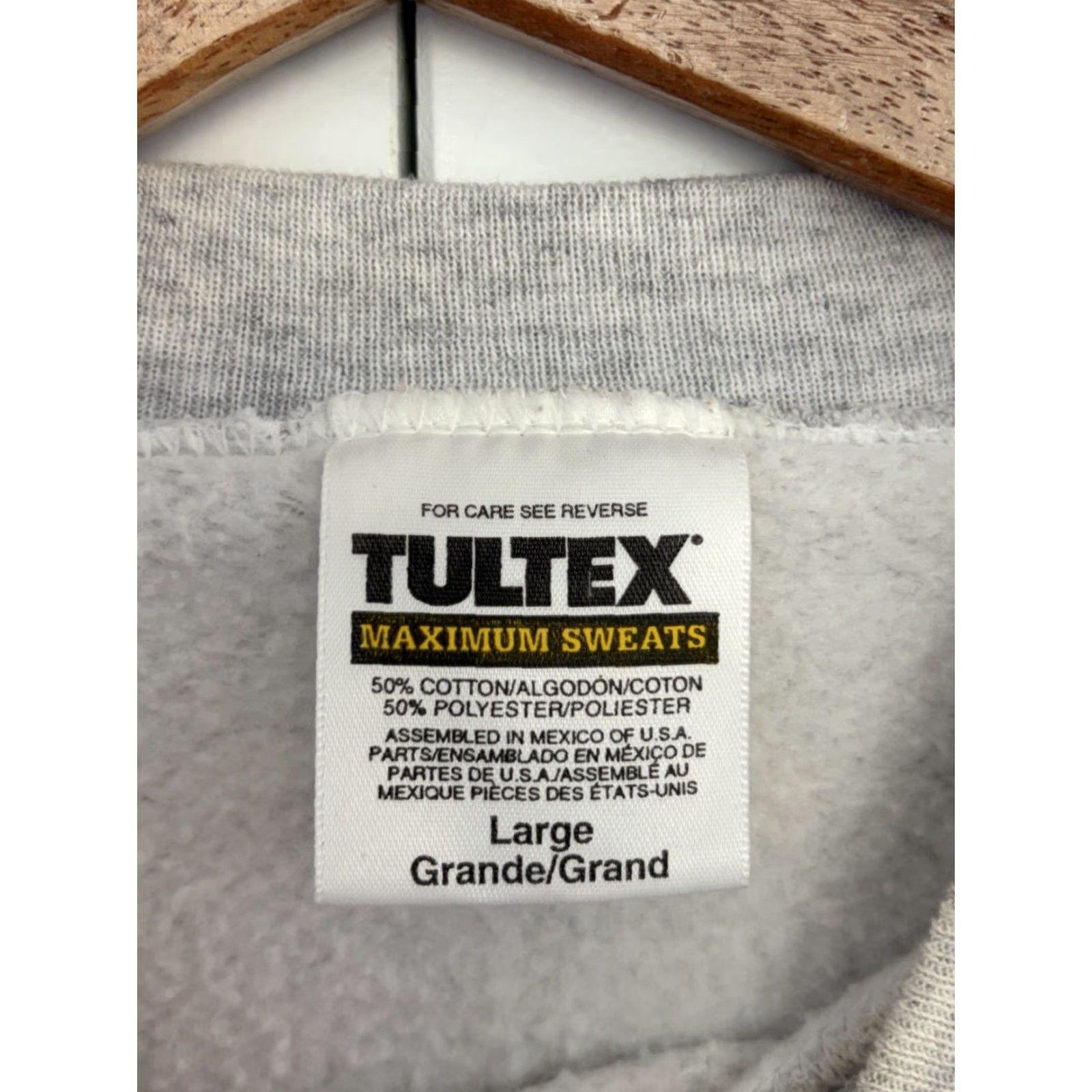 Tultex VINTAGE Tultex Yellowstone Crewneck Pullover Sweatshirt White Heather Large Unisex Adults Crew Neck Long Sleeve Fleece Shirt/Top Size US L / EU 52-54 / 3 - 6 Thumbnail