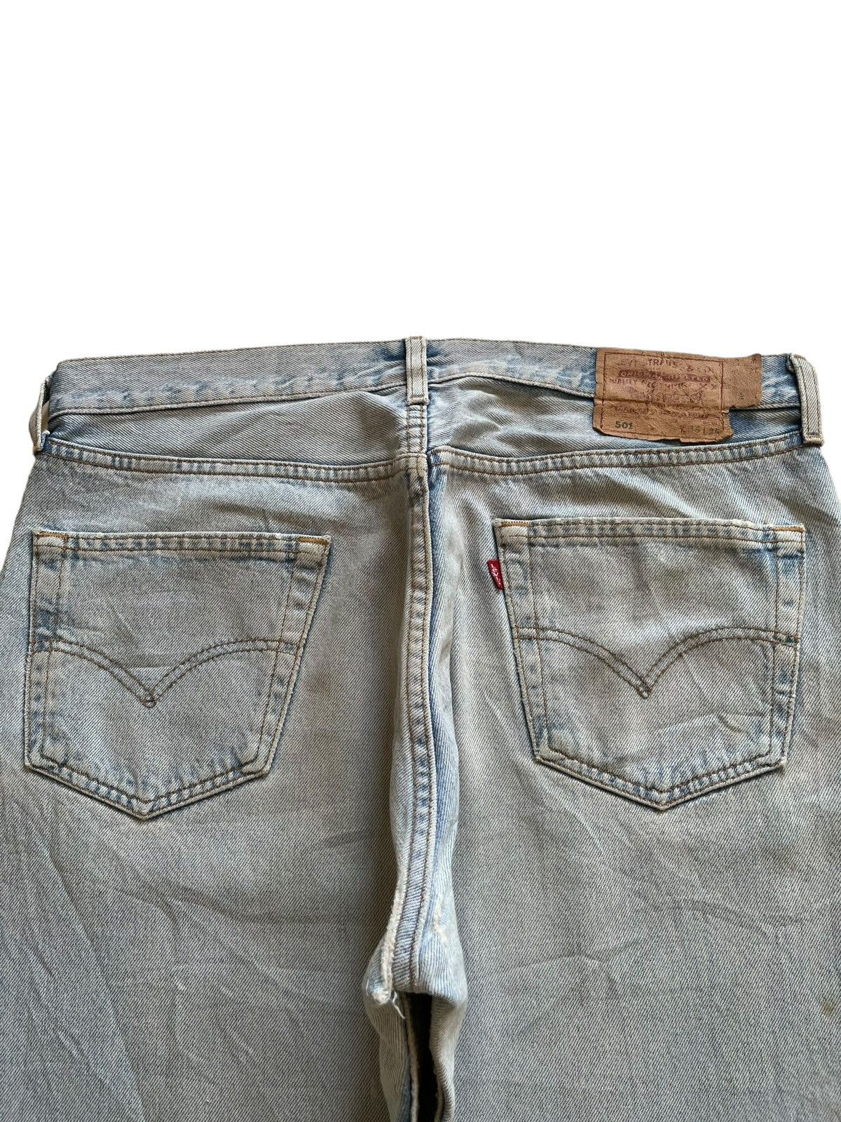 Levi's × Levi's Vintage Clothing SALES🔥Vintage 90s Levis 501 Light Wash Ripped Baggy Jeans Size US 35 - 9 Thumbnail