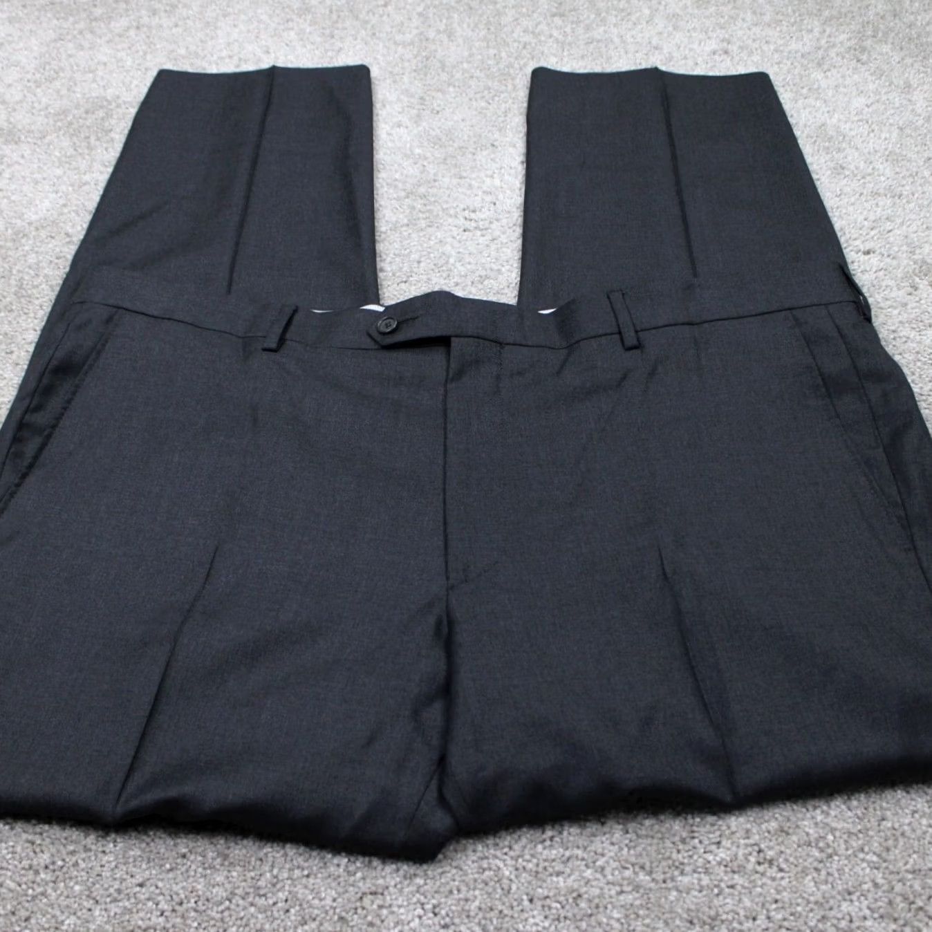 Vintage Guabello Pants Men 42 Gray Flat Front Wool 30" Inseam Dress Pants - Relaxed Fit, Solid, 100% Wool, Zip Closure, Machine Washable, Brand Guabello Size US 42 / EU 58 - 2 Thumbnail