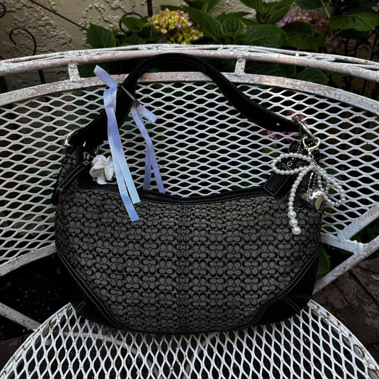 Coach Y2K Black Coach Monogramed Slouchy Hobo Bag Size ONE SIZE - 1 Thumbnail