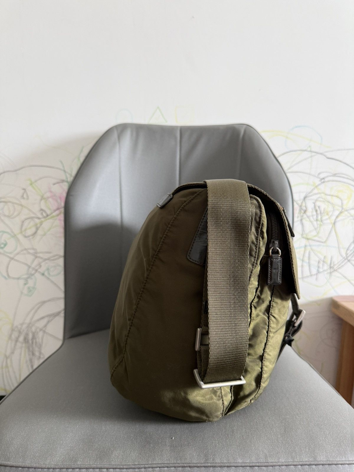 Prada Vintage Prada Army Green Large Sling Messenger Bag Size ONE SIZE - 2 Thumbnail