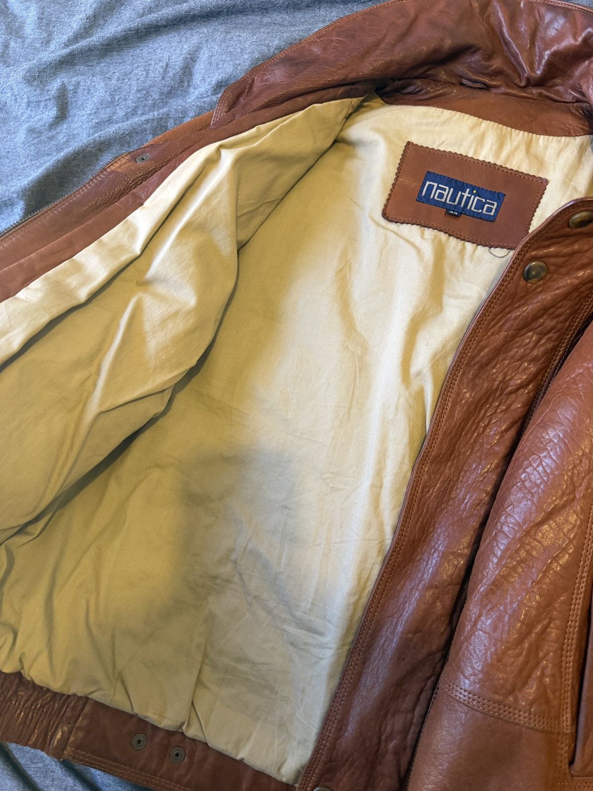 Nautica Vintage Nautica Genuine Leather Jacket Size US L / EU 52-54 / 3 - 3 Thumbnail