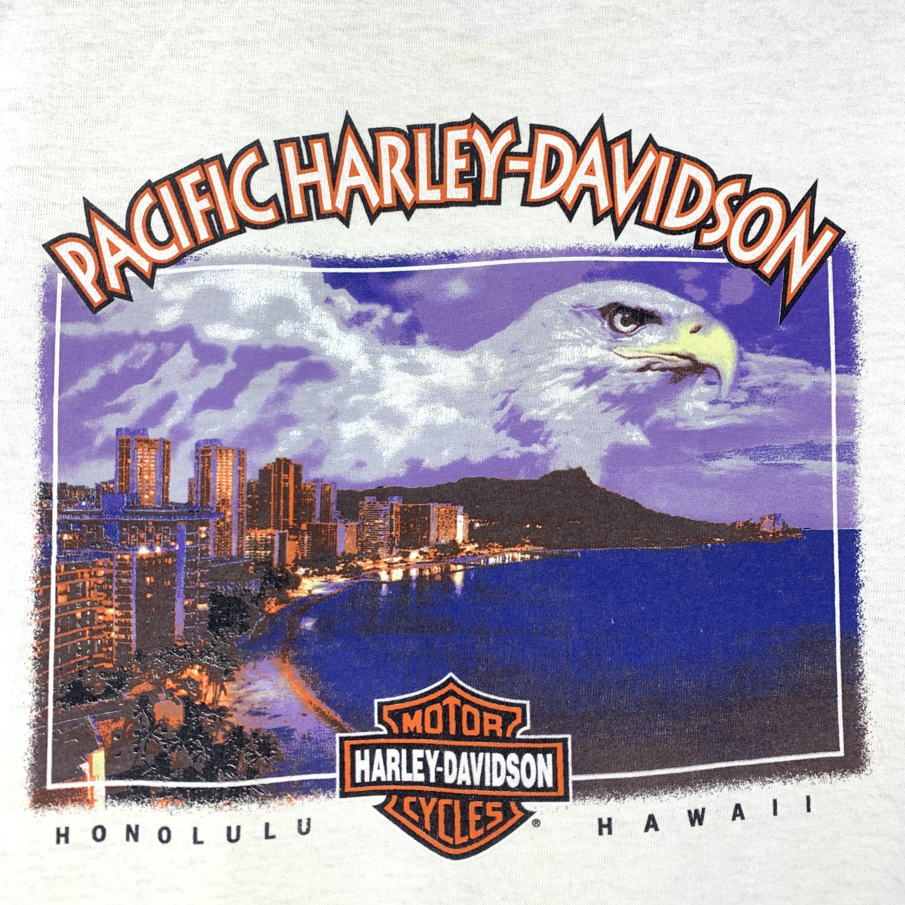 Harley Davidson 90s Vintage PACIFIC HARLEY DAVIDSON T Shirt #1786/07 Size US M / EU 48-50 / 2 - 2 Thumbnail