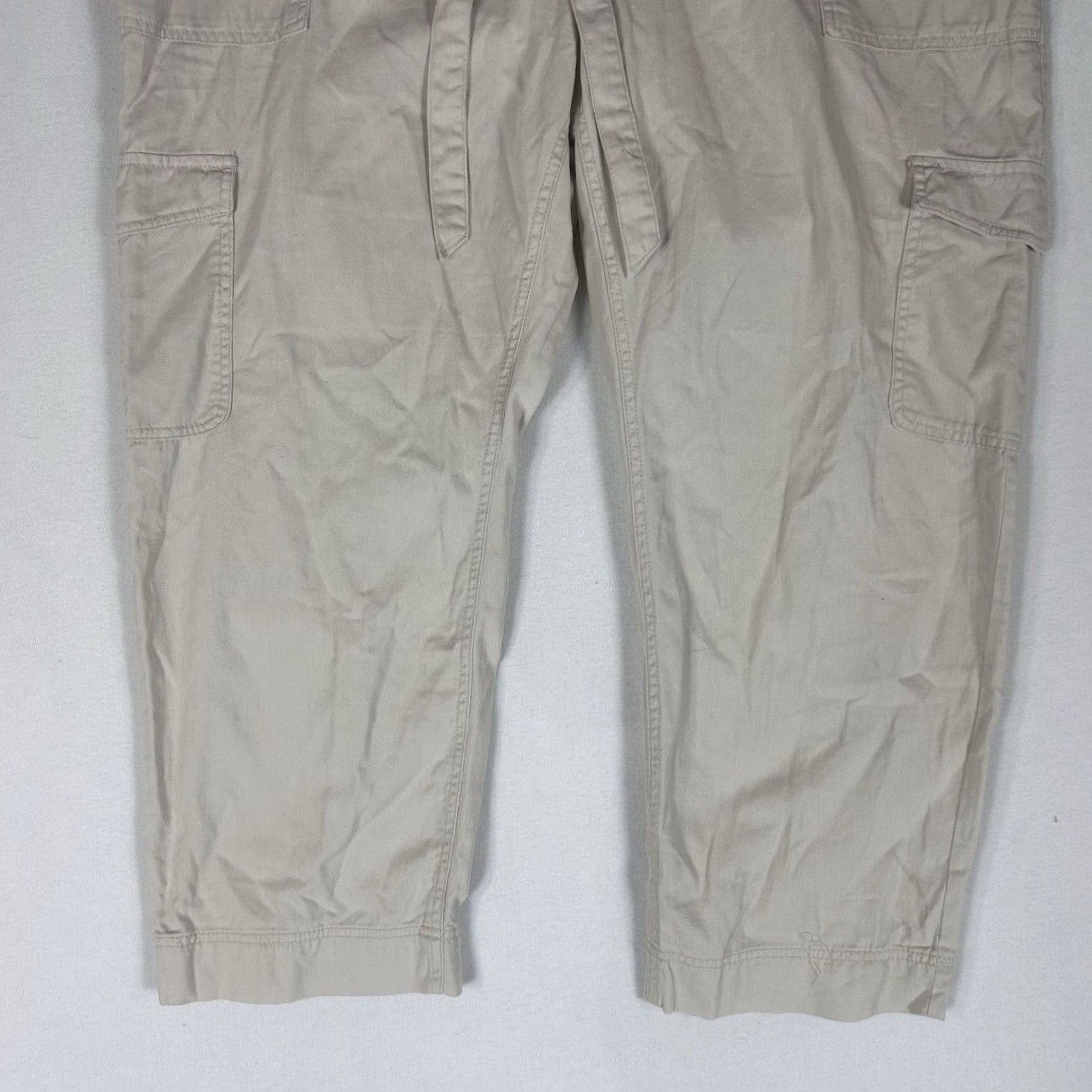 Old Navy Old Navy Cargo Tie Waist Pants Womens XL Beige Wishbone Straight Leg NWT Size 40" / US 18 - 3 Thumbnail