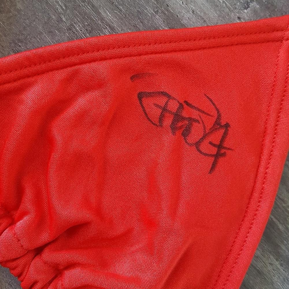 Designer Red CHEECH & CHONG Autographed Bikini Top Size ONE SIZE - 3 Thumbnail