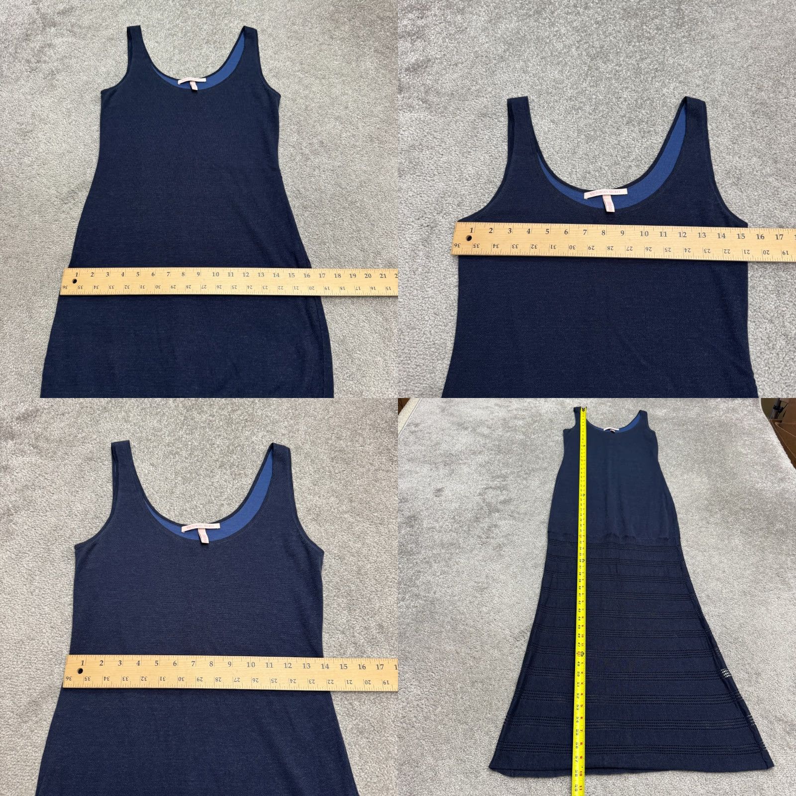 Victoria's Secret Victoria's Secret Dress Womens Small Navy Blue Linen Blend Knit Crochet Maxi Size S / US 4 / IT 40 - 8 Thumbnail