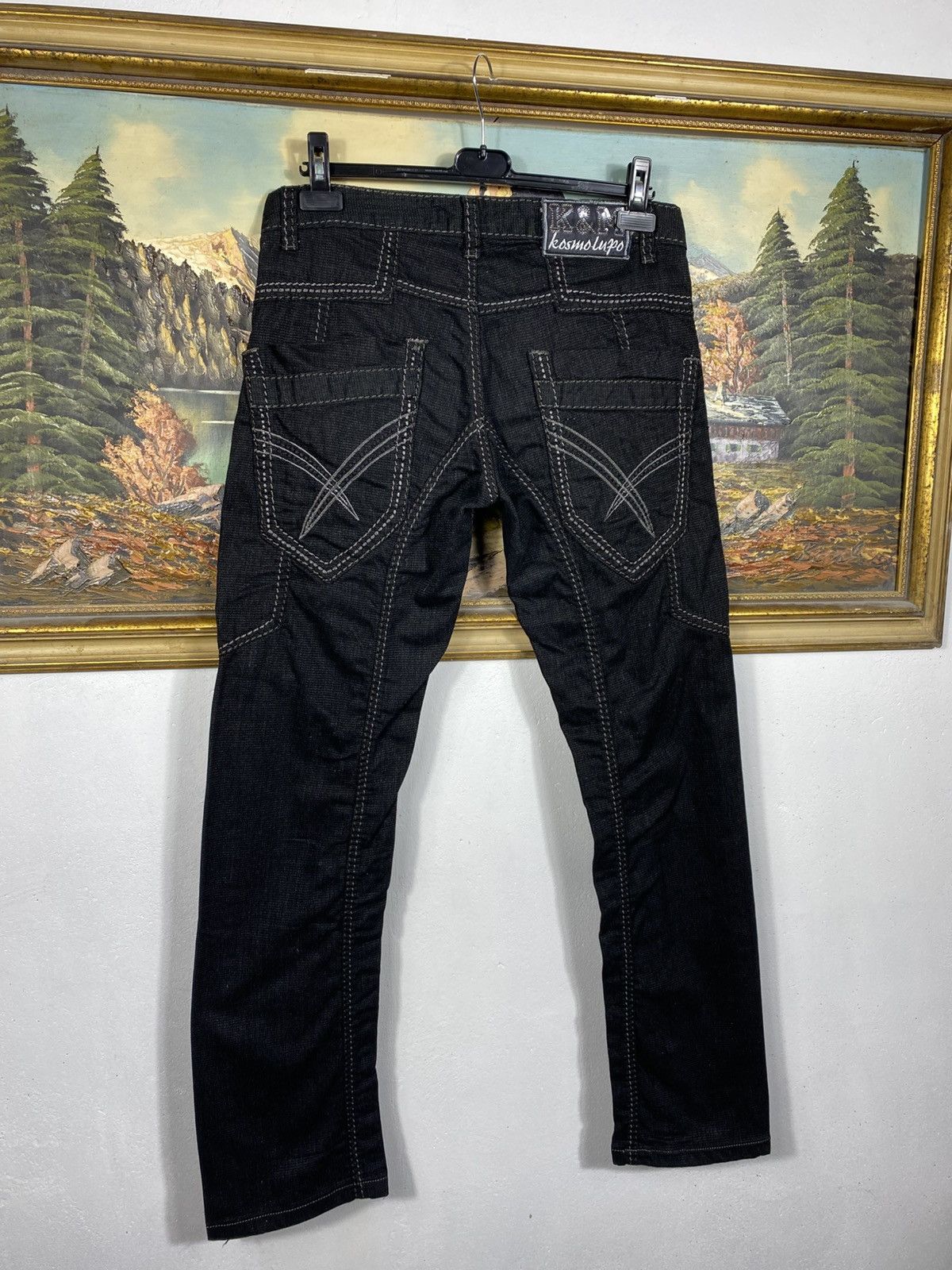 Japanese Brand × Vintage Kosmo Lupo Black Vintage Denim Jeans Avant Harde Trousers Size US 32 / EU 48 - 8 Thumbnail