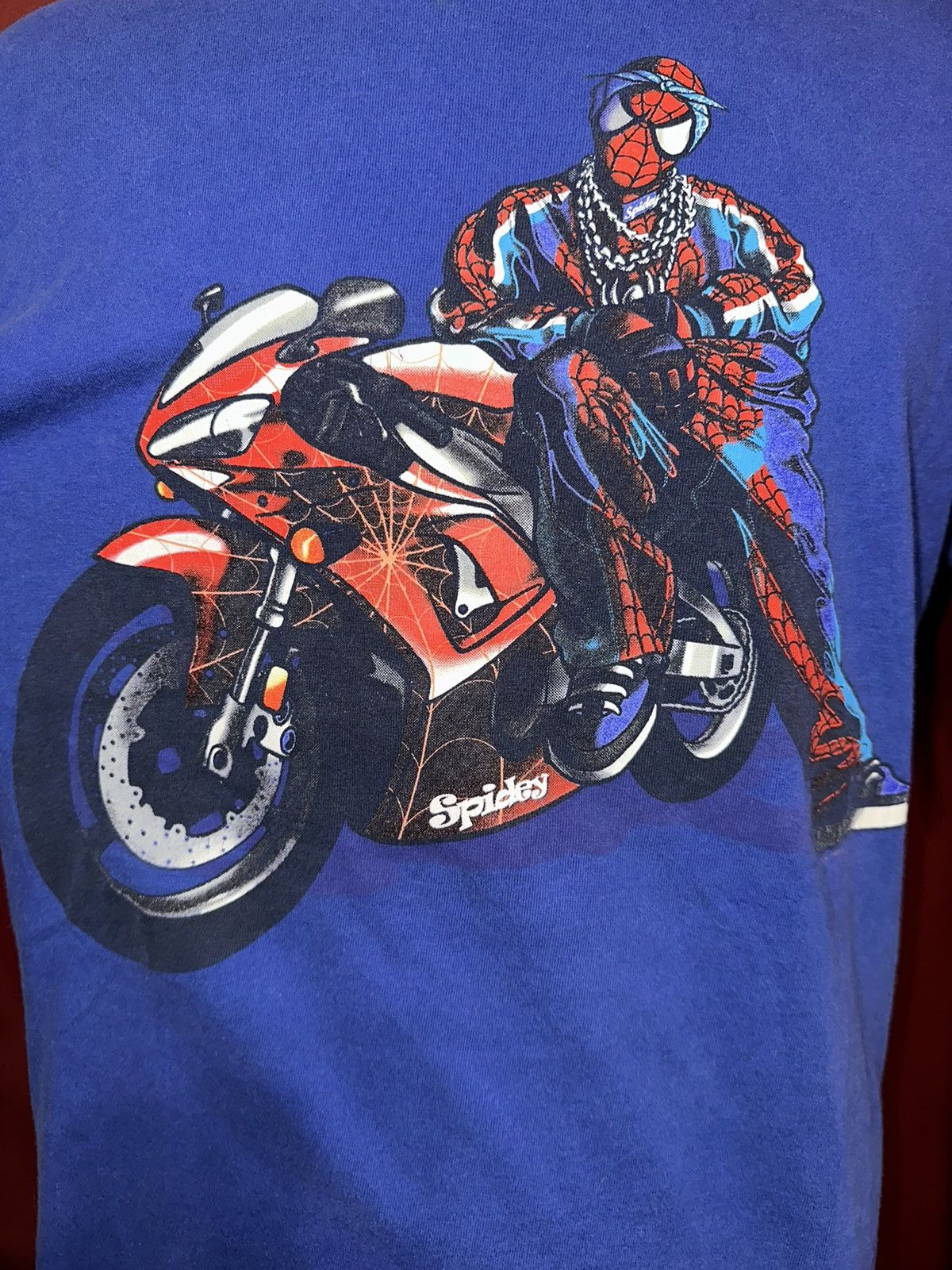 Marvel Comics Vintage Spidey Shirt Y2K Marvel Street Bike Spider Man Grail Size US L / EU 52-54 / 3 - 1 Thumbnail