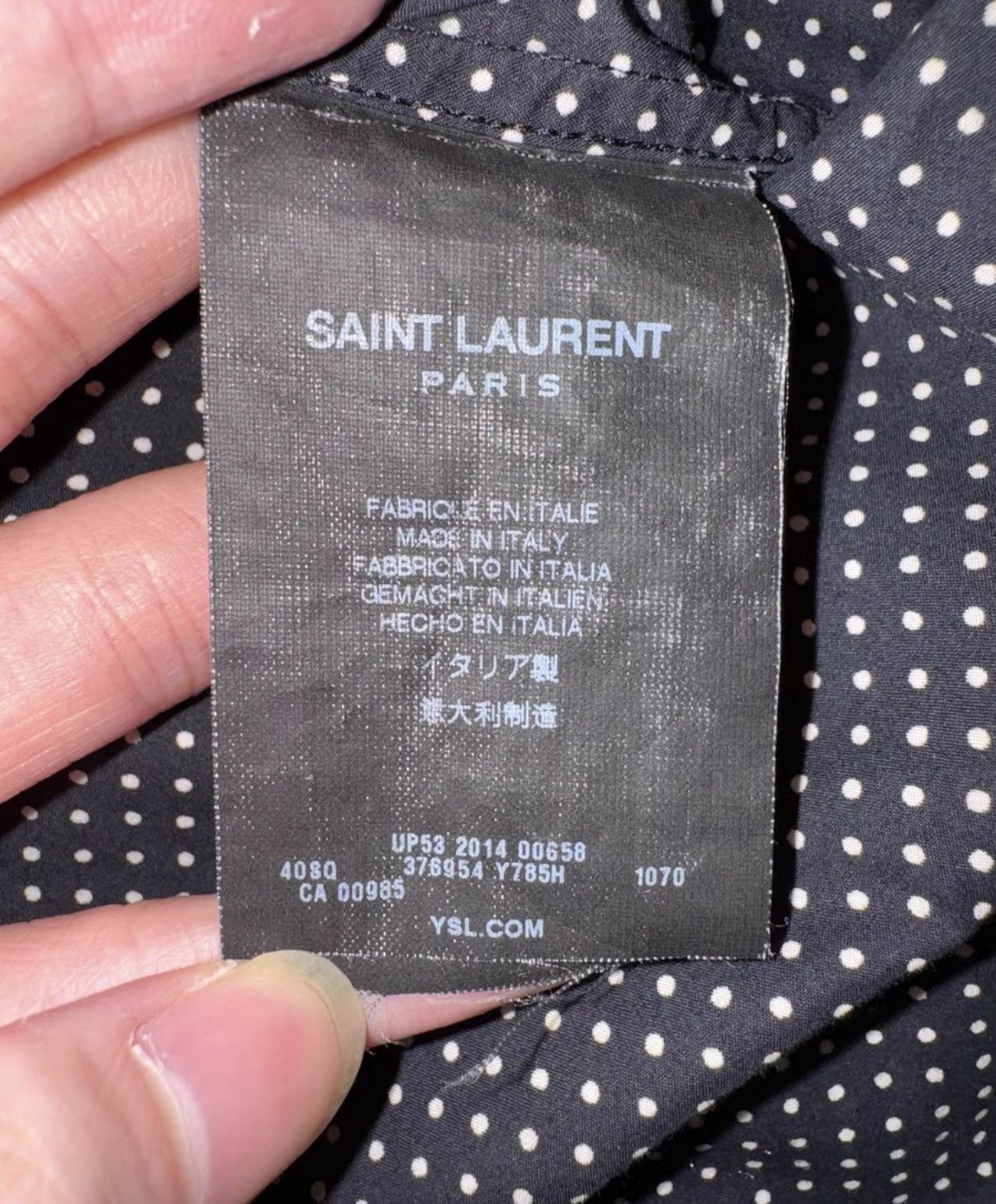 Saint Laurent Paris Saint Laurent 15SS Starry Sky All-Over Small Polka Dot Shirt Size US S / EU 44-46 / 1 - 5 Thumbnail