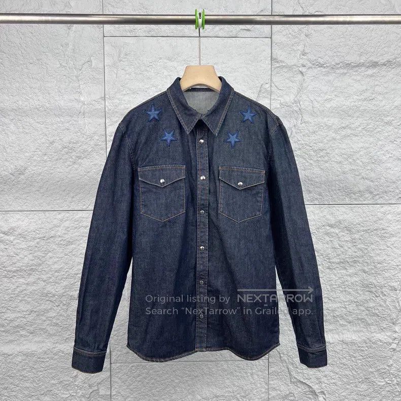 Givenchy Blue Star Embroidered Denim Jacket