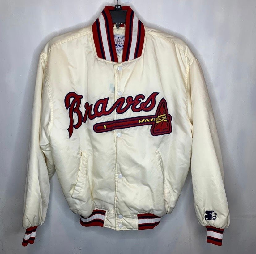 Vintage Starter Atlanta Braves Satin Jacket Size L Excellent Condition.  Rare!!!