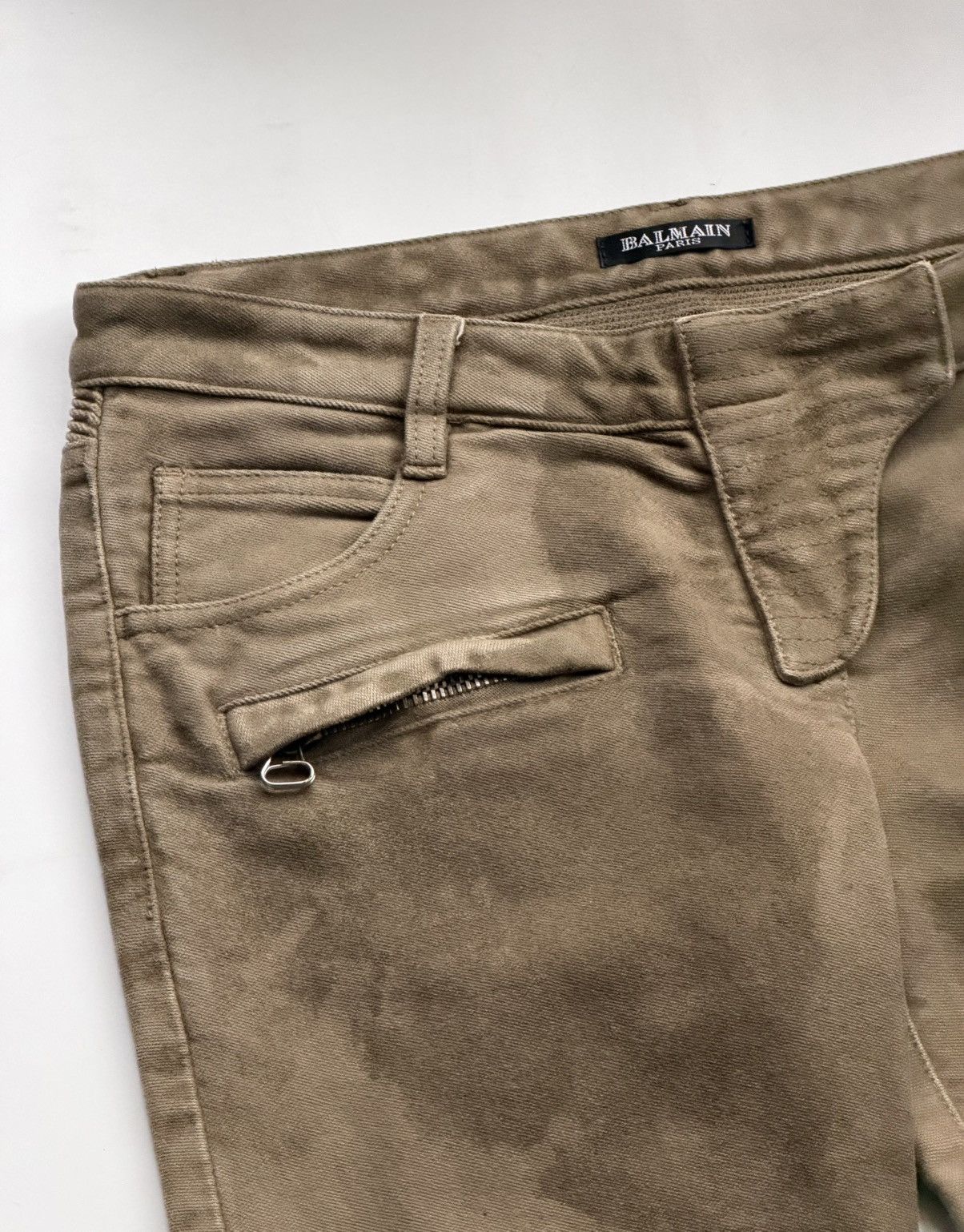 Balmain BALMAIN Decarnin SS 2010 Wax ‘Stain’ Biker Denim Zip Pants Size 28" / US 6 / IT 42 - 11 Thumbnail