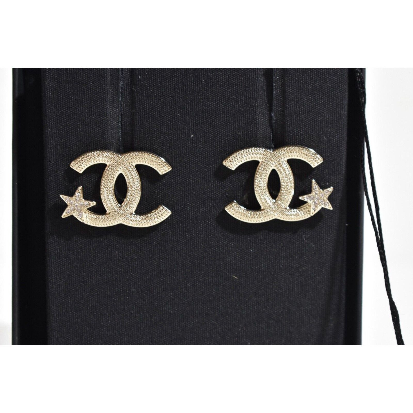 Chanel Chanel Gold Crystal Star Drop Statement Stud Earrings Size ONE SIZE - 7 Thumbnail